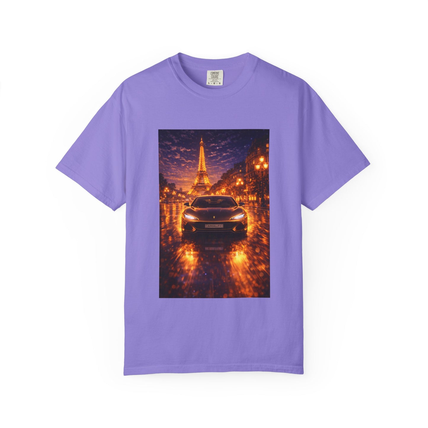 Paris Night Drive T-Shirt — Eiffel Tower Car Scene