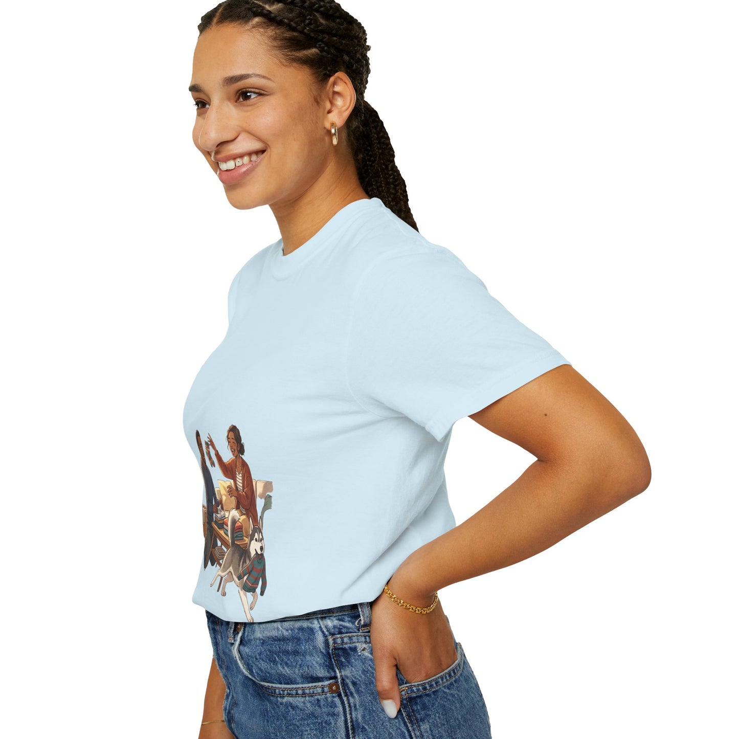 Picnic Cheers T-Shirt — Vintage Couple & Dog Illustration Tee