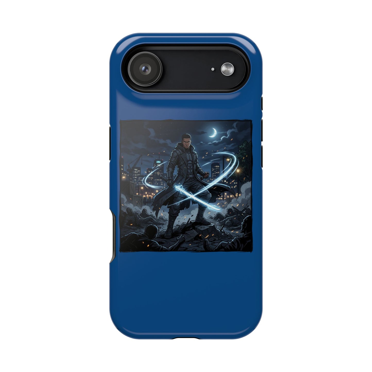 Magnetic Impact-Resistant Phone Case — Night Warrior Sci‑Fi Design