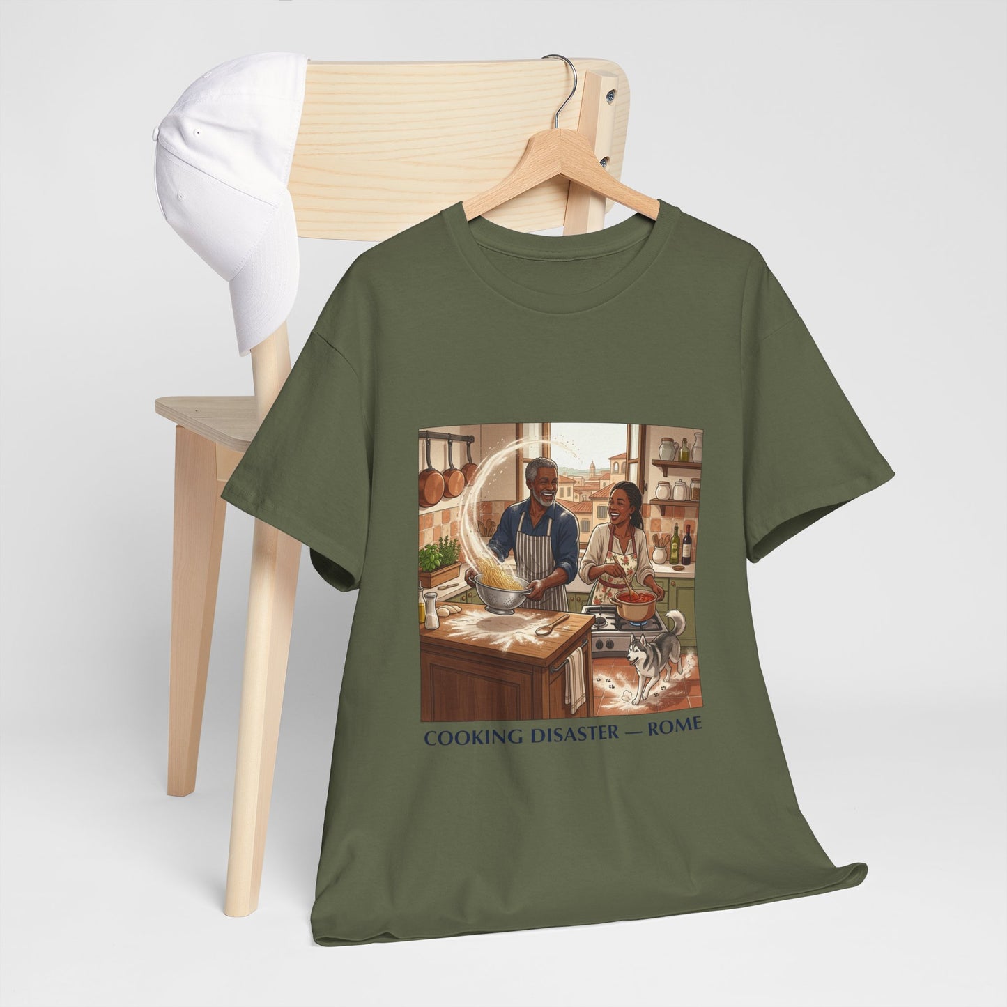 T-Shirt — 'Cooking Disaster — Rome' Illustrated Cooking Tee