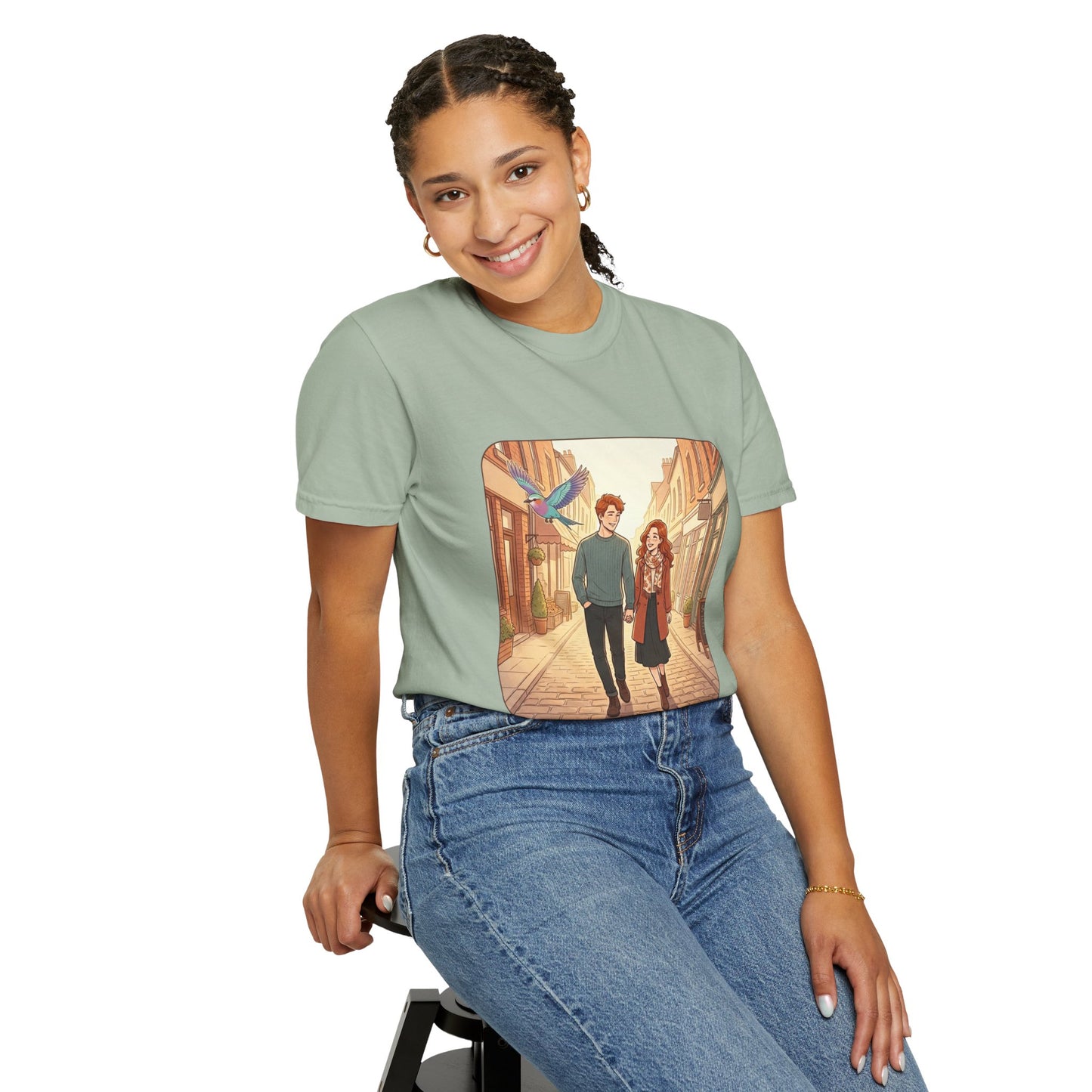 Romantic Stroll T-Shirt — “It’s the little moments” Couple Illustration Tee
