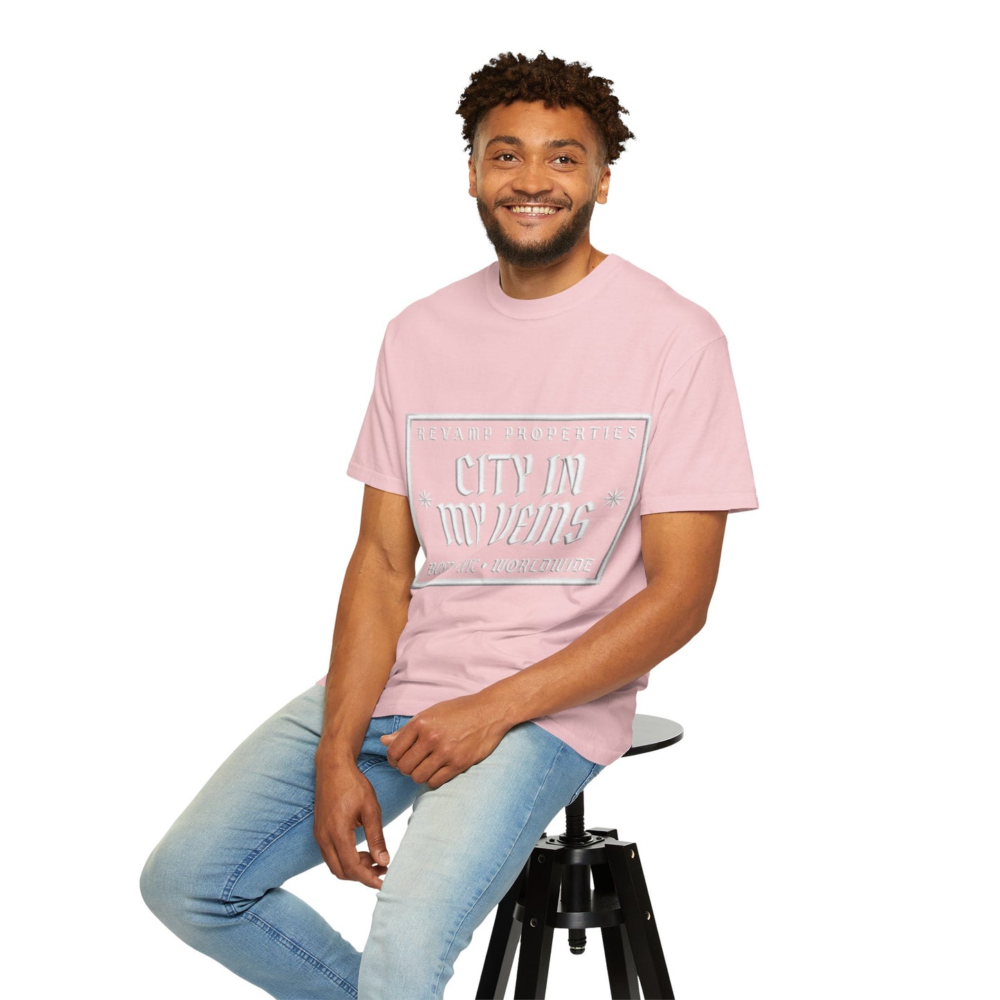 City In My Veins T‑Shirt — Vintage Cityscape Tee (Boston • NYC • Manchester)
