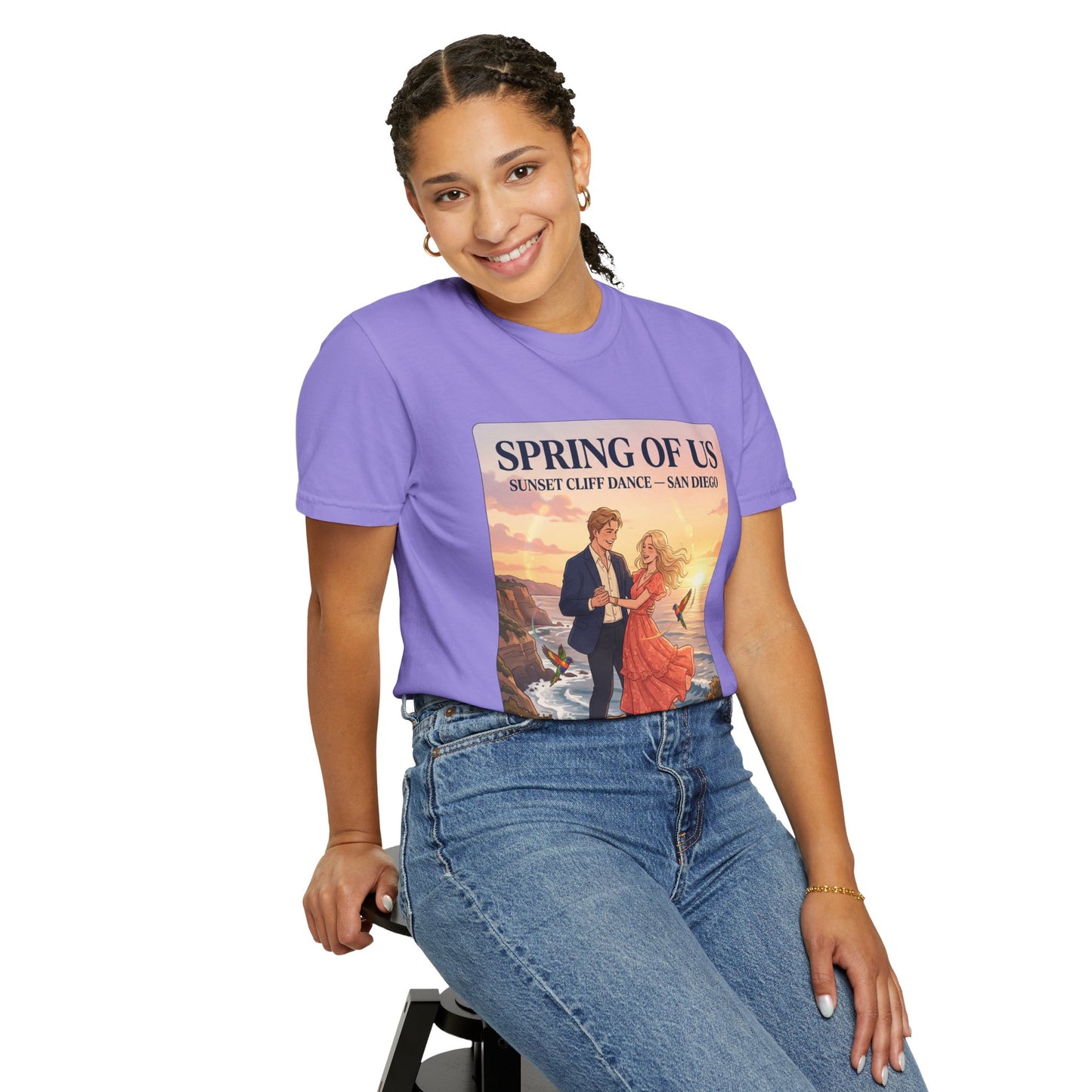 Spring of Us T‑Shirt — Sunset Cliff Dance San Diego Vintage Romance Tee