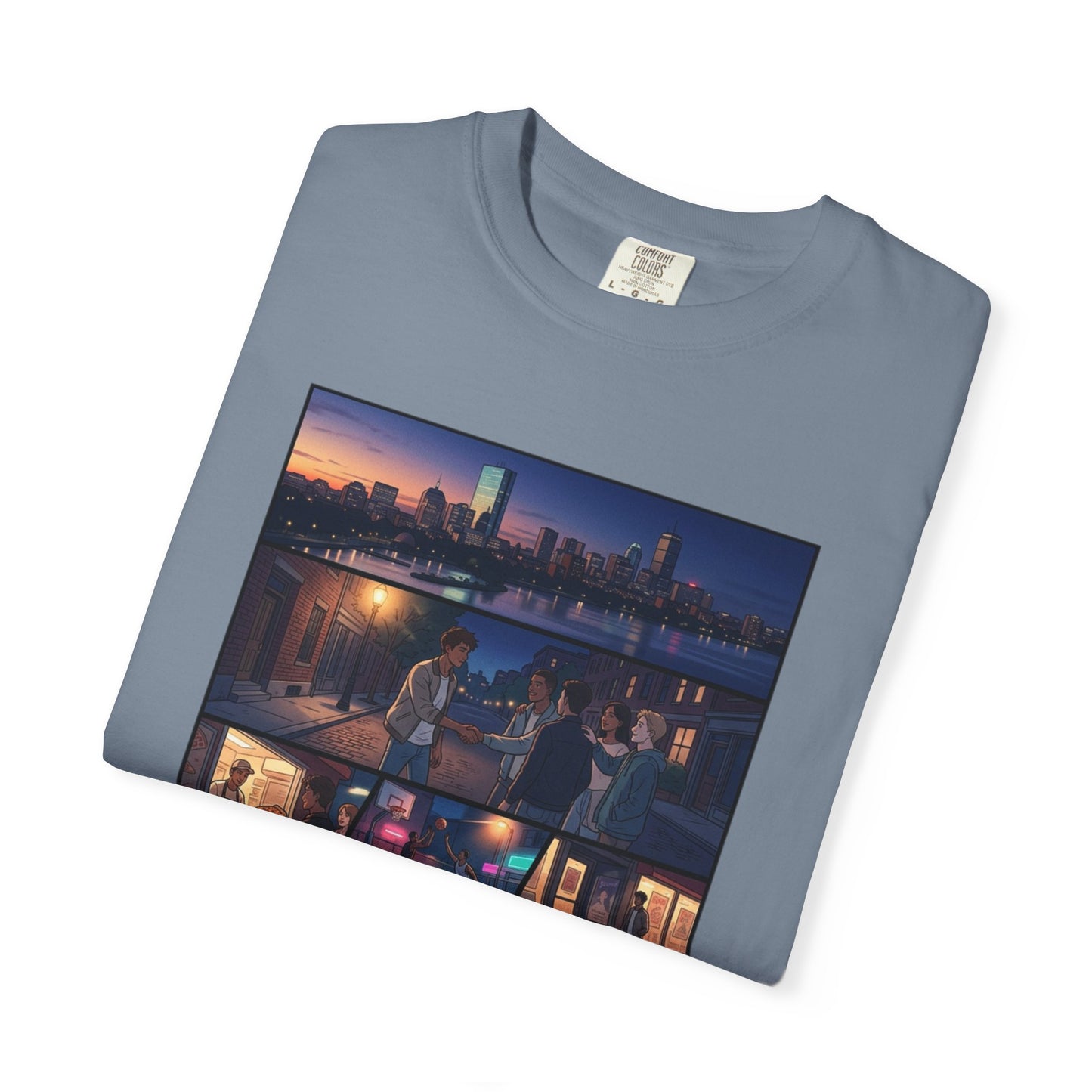 Boston: Built Different - City Nights Photo Collage T-Shirt