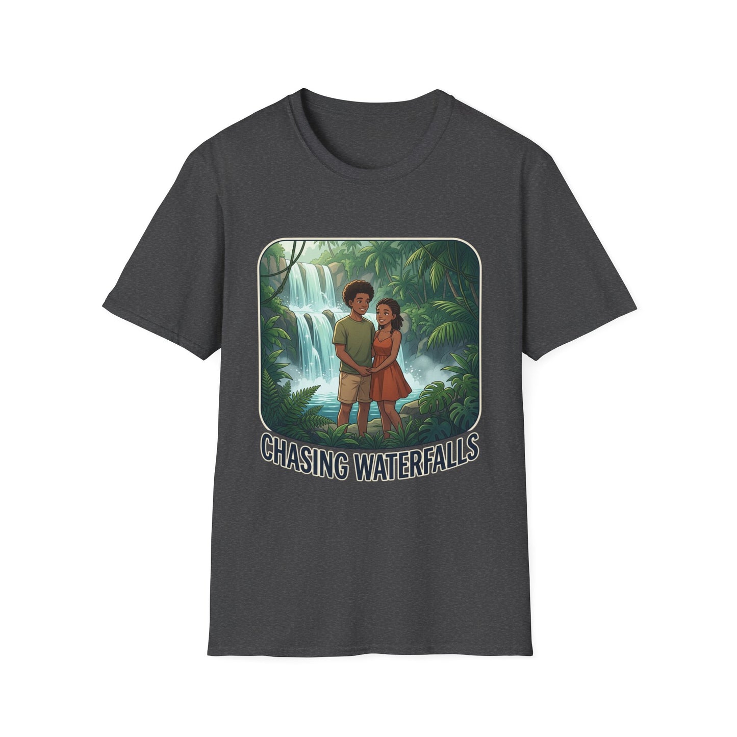 Chasing Waterfalls T-Shirt — Couple Adventure Graphic Tee