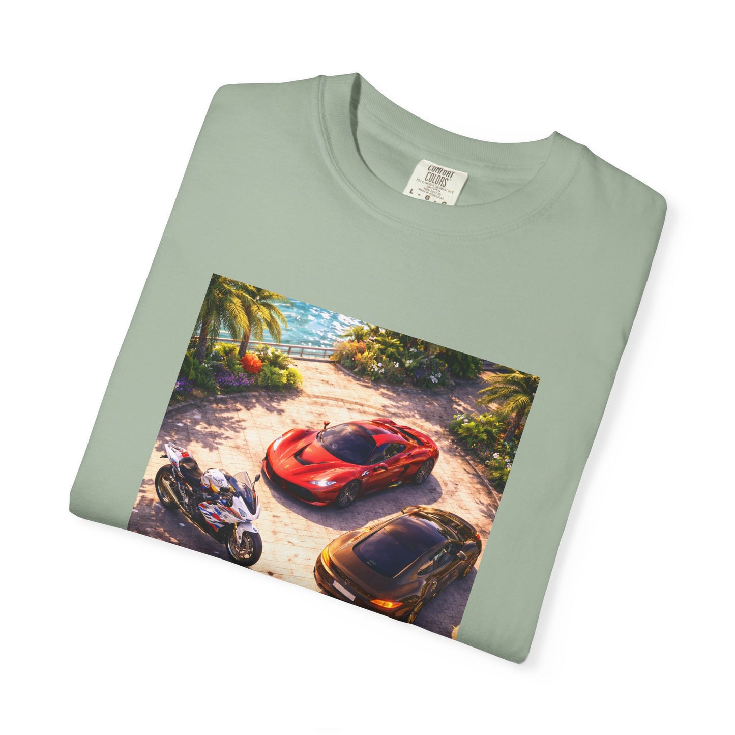 MULTI-VEHICLE - T-Shirt — Tropical Sports Cars & Motorbikes Print