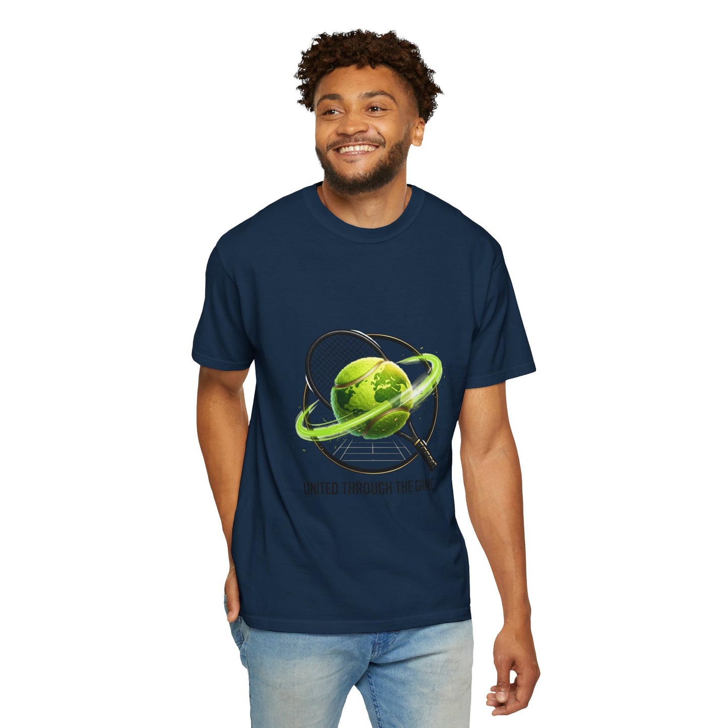 Tennis Globe T‑Shirt — "United Through the Game" Sports Tee