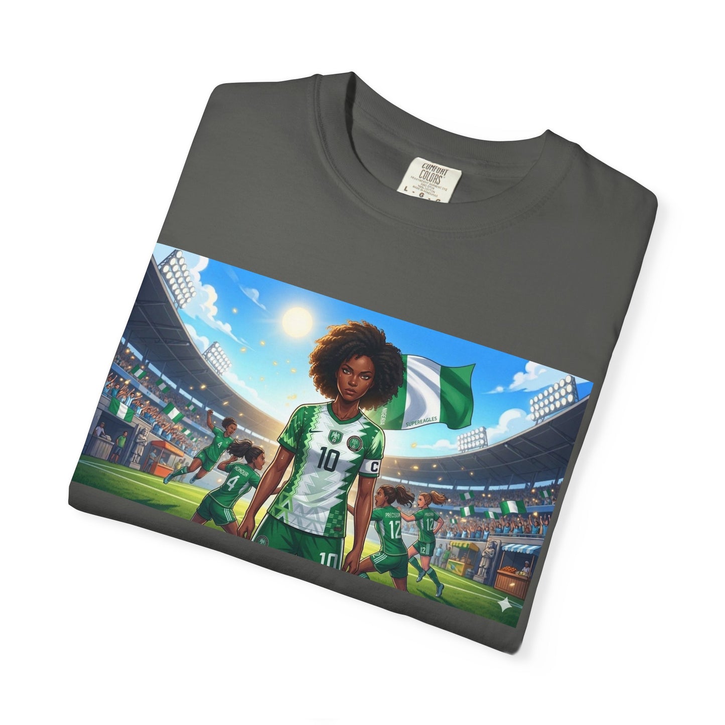 Commander- Female- Nigerian Soccer Player Stadium  - T-shirt - Graphic Tee