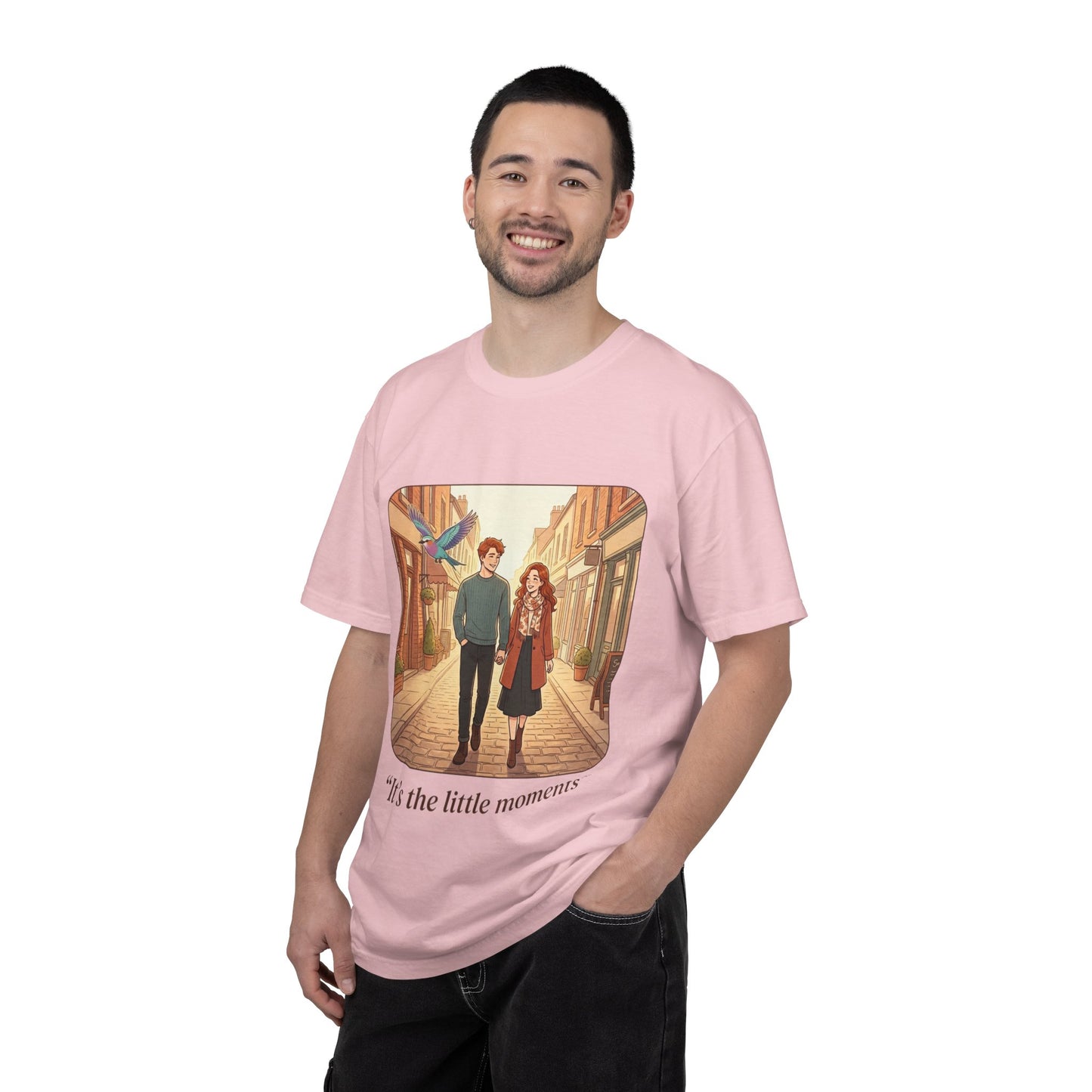 Romantic Stroll T-Shirt — “It’s the little moments” Couple Illustration Tee