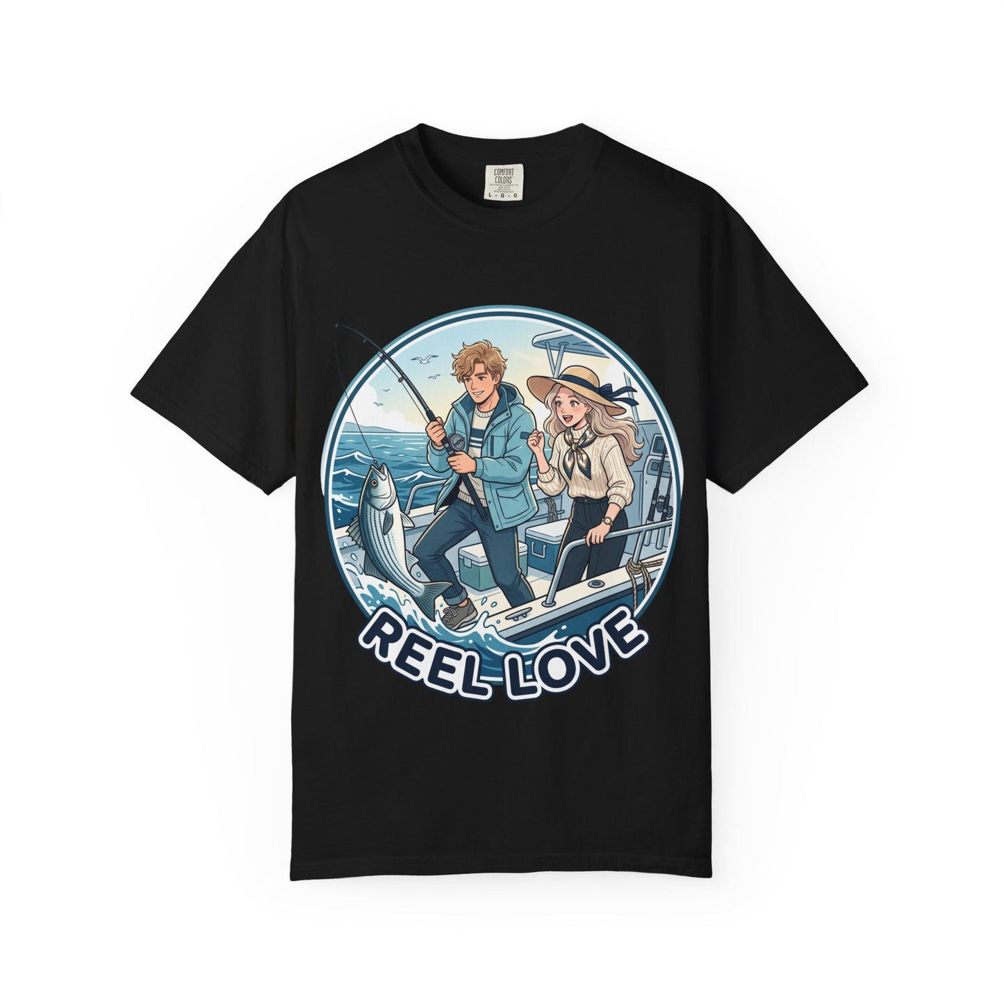 Reel Love Fishing T-Shirt — Cute Couple Anglers Graphic Tee