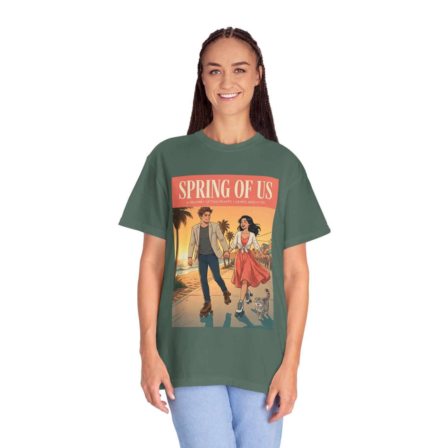 Spring of Us T-Shirt — Vintage Romantic Beach Couple Graphic Tee