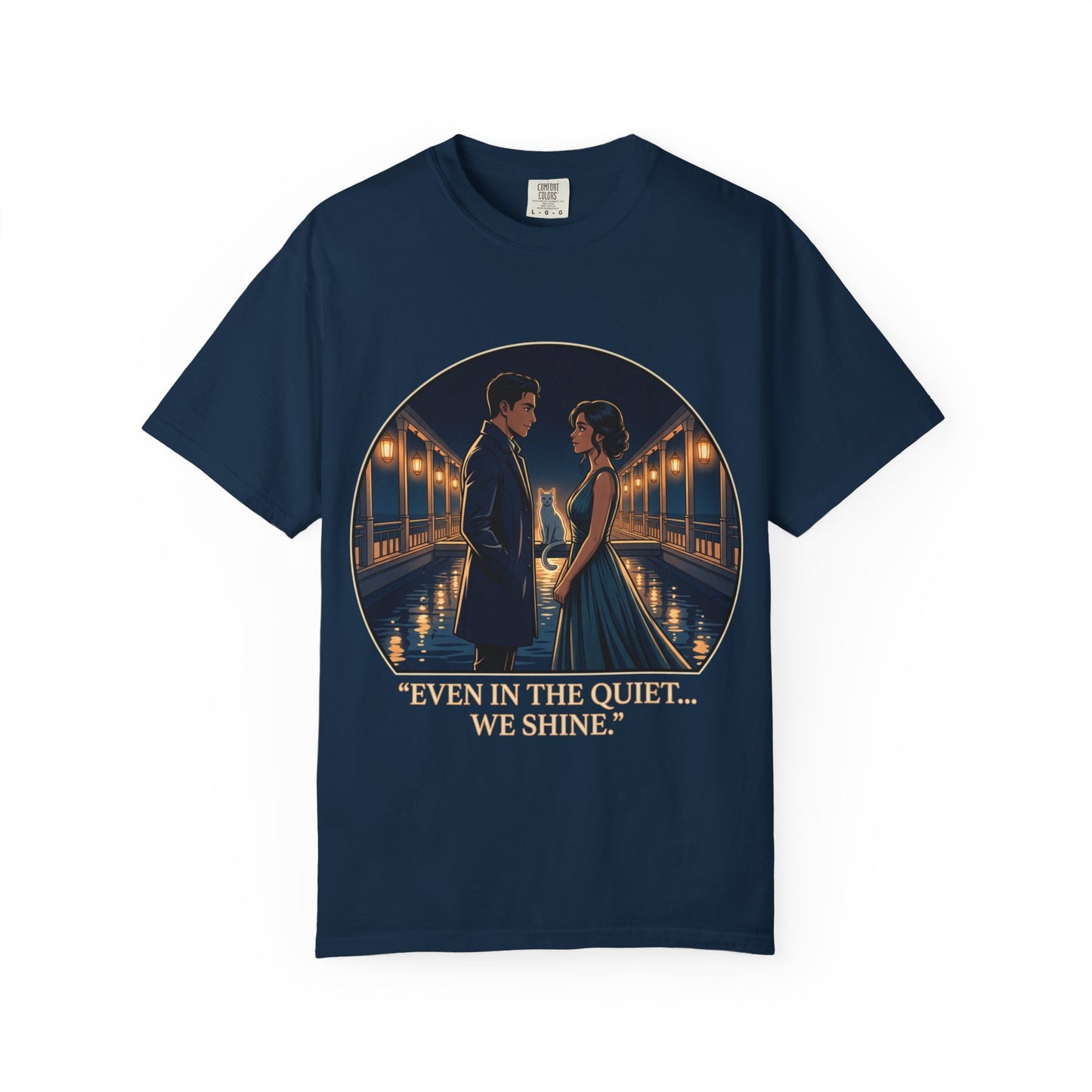 Romantic Night Stroll T-Shirt — "Even in the Quiet... We Shine" Graphic Tee