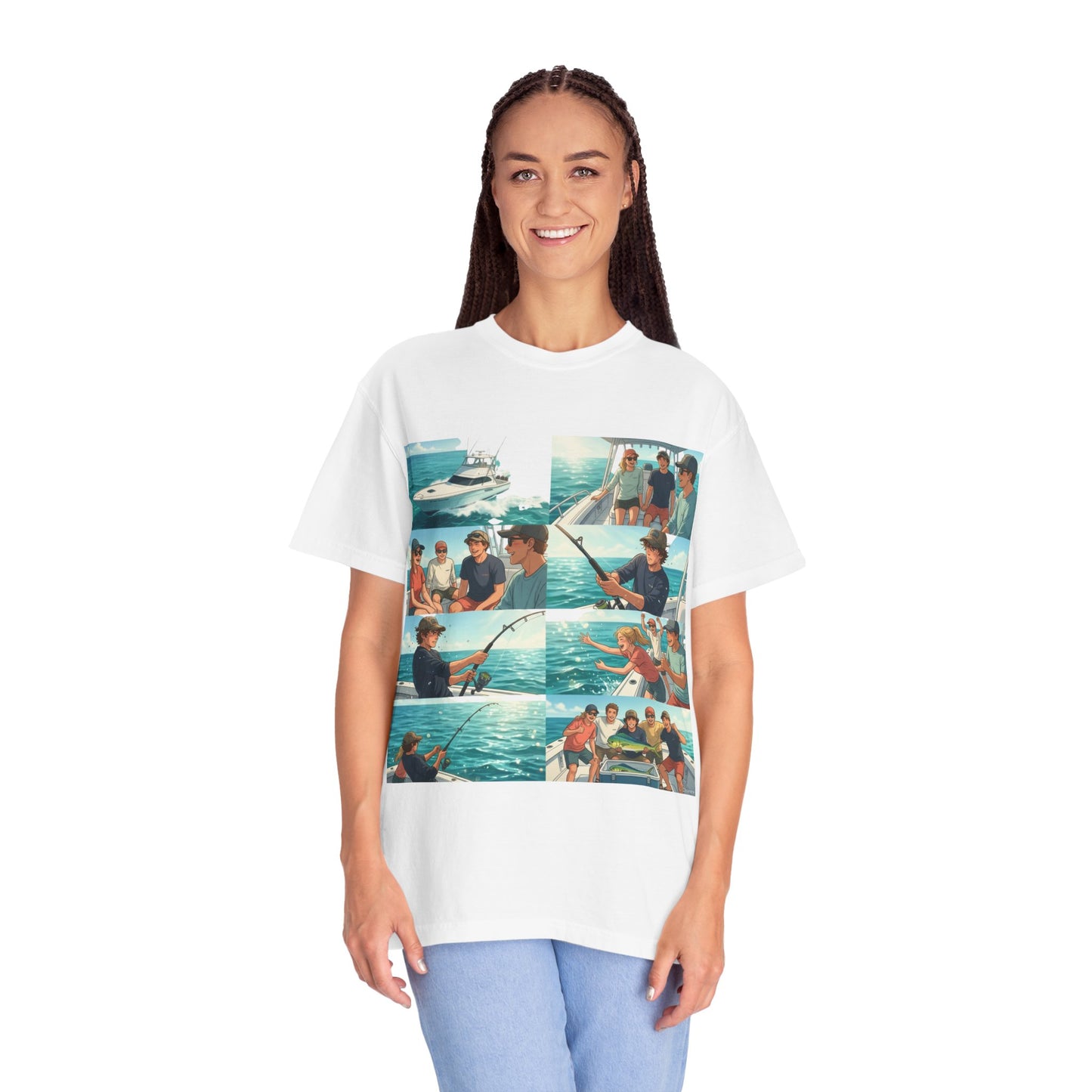 Deep Sea Energy (Friends Fishing Edition) Fishing Trip Photo Collage T-Shirt