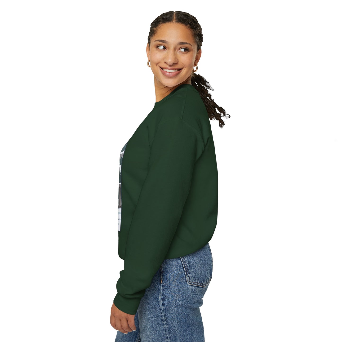 Crewneck Sweatshirt — Franconia Notch Winter Couple Scenic Graphic