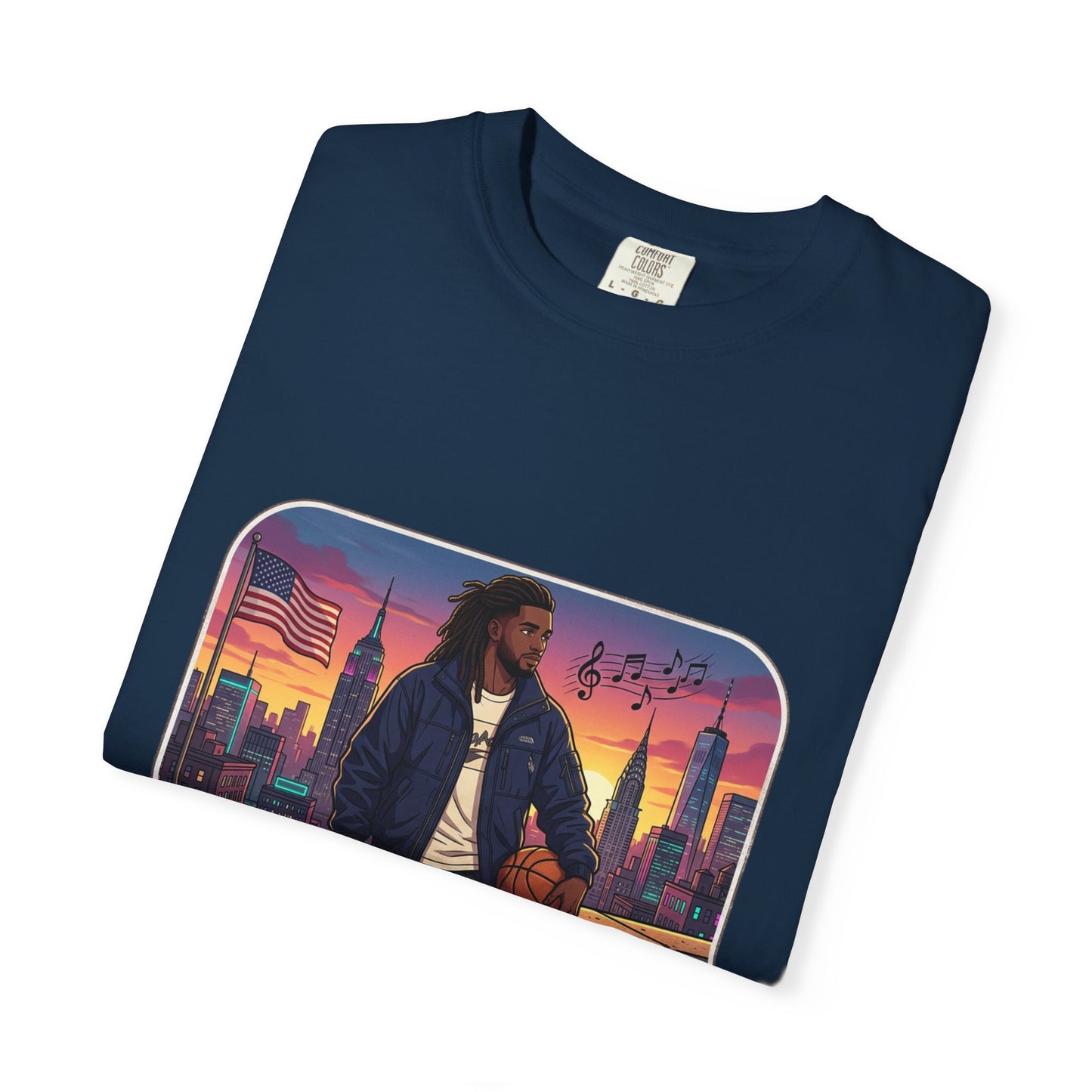 City Sunset Basketball Player T-Shirt — Urban Hoop Lifestyle Tee