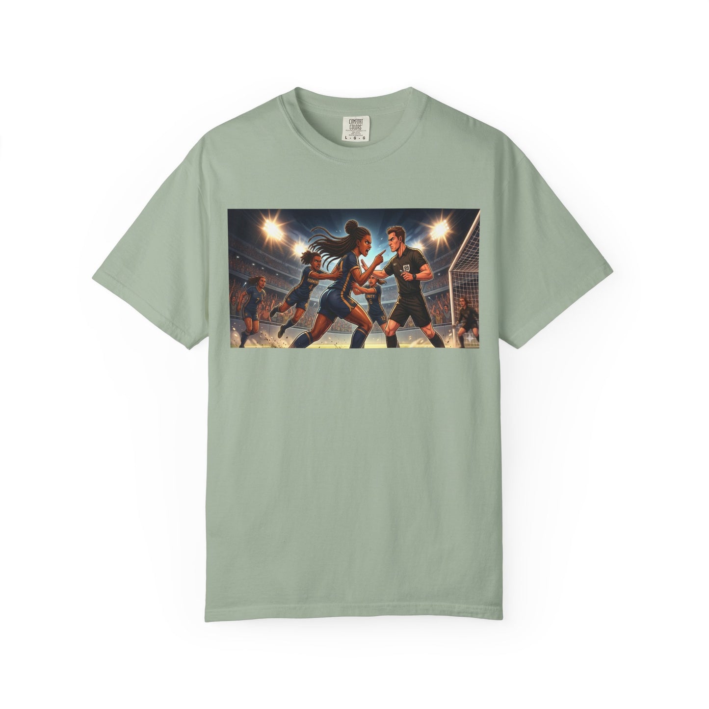 Soccer Night Match T-Shirt — Dynamic Players Under Stadium Lights