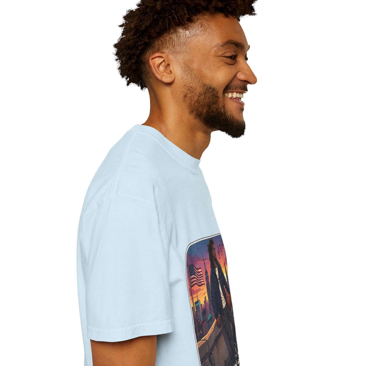 City Sunset Basketball Player T-Shirt — Urban Hoop Lifestyle Tee