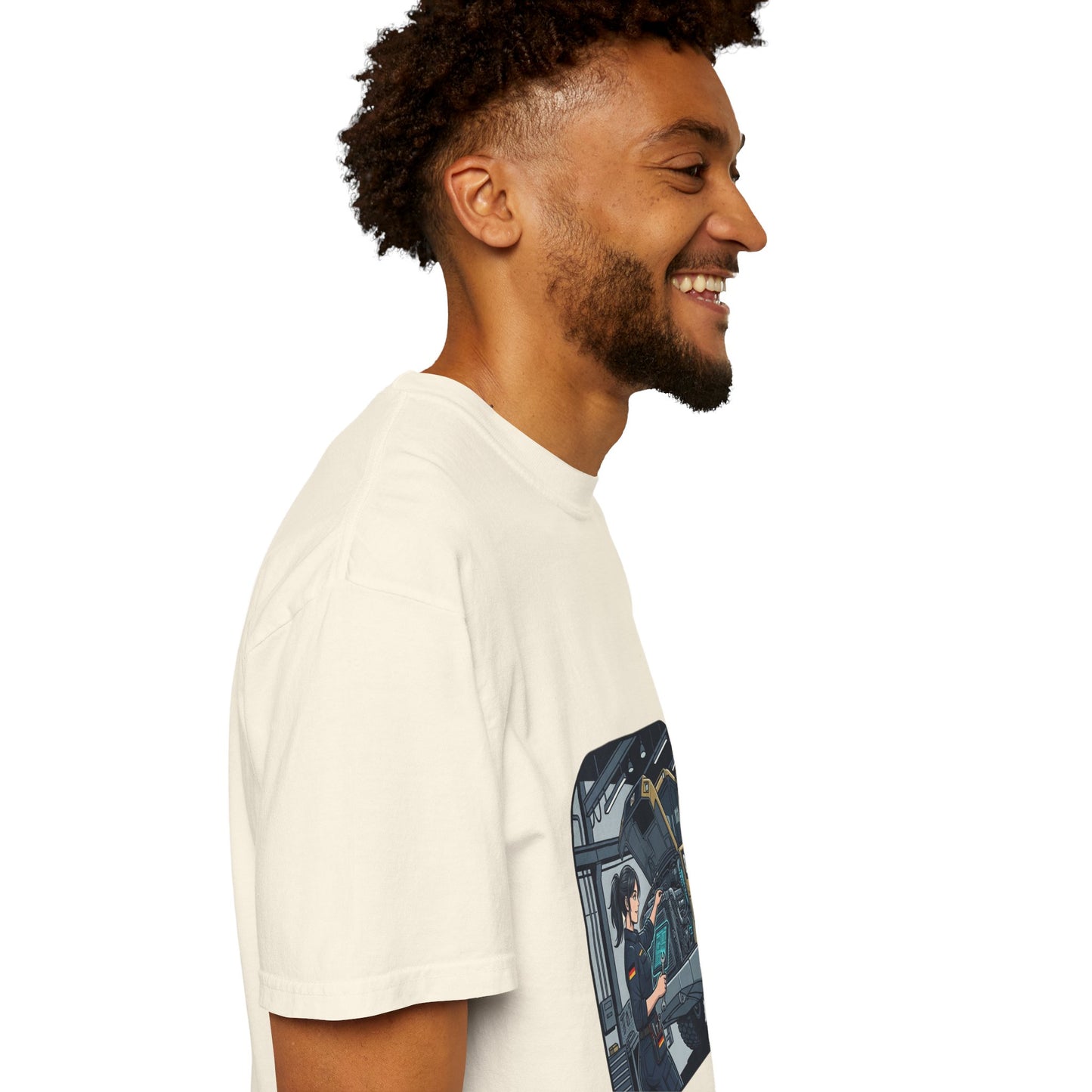 Mechanic Garage Scene T-Shirt — Vintage Truck Repair Illustration