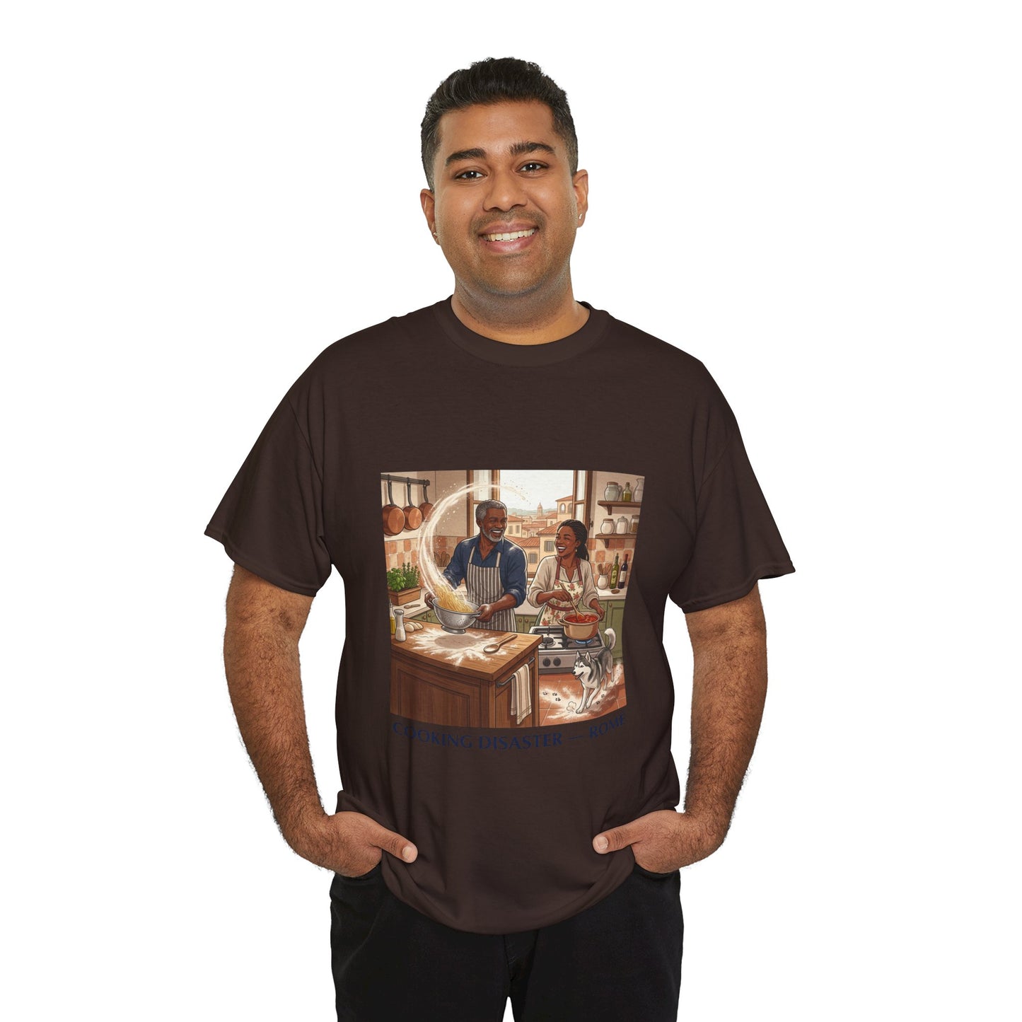 T-Shirt — 'Cooking Disaster — Rome' Illustrated Cooking Tee
