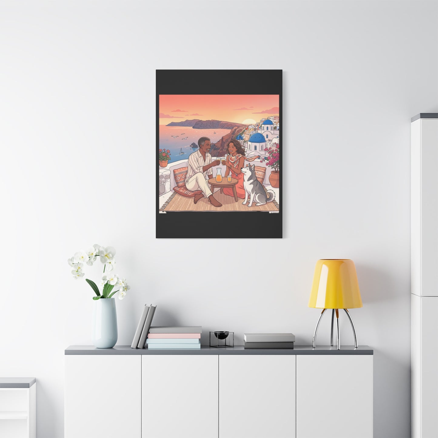 Santorini, Greece – “Sunset Serenade - Matte Canvas, Stretched, 1.25"