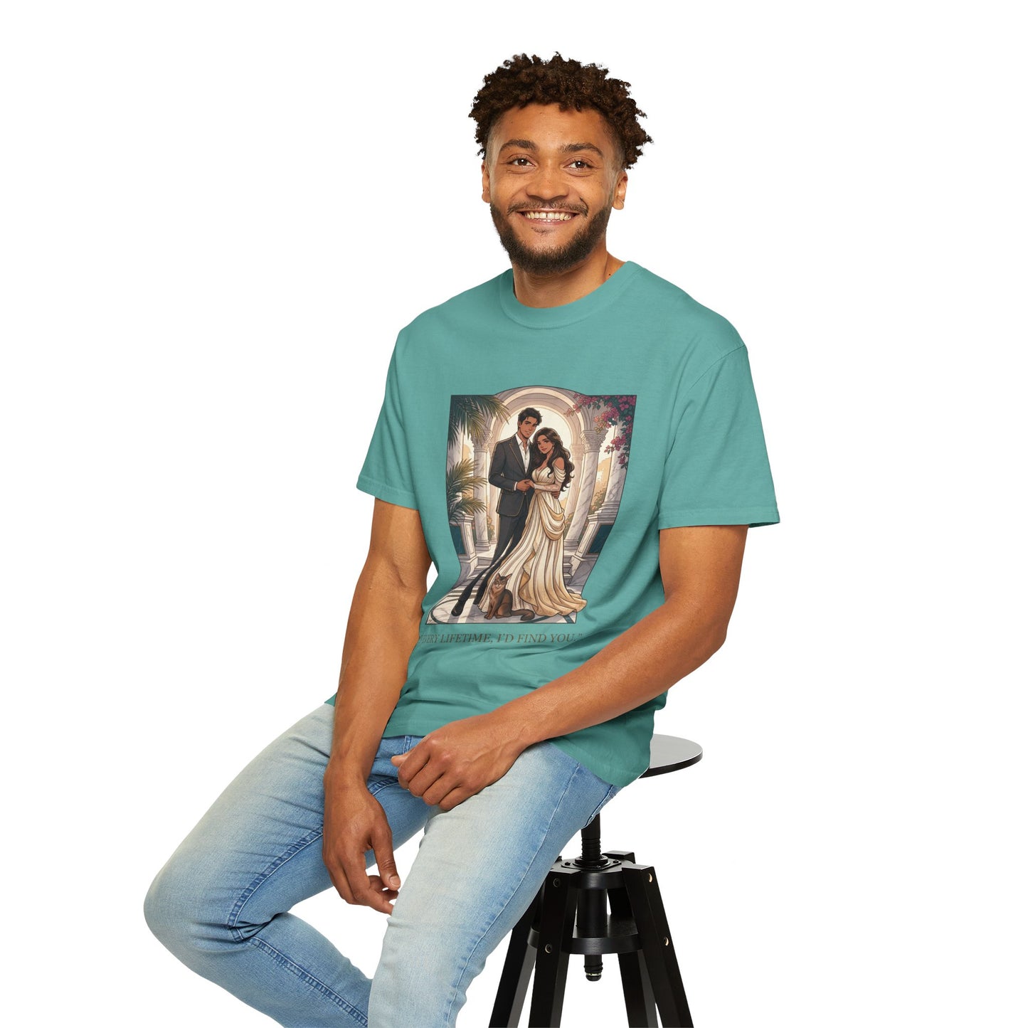 Romantic Vintage Wedding Portrait T-Shirt — "In Every Lifetime, I'd Find You"