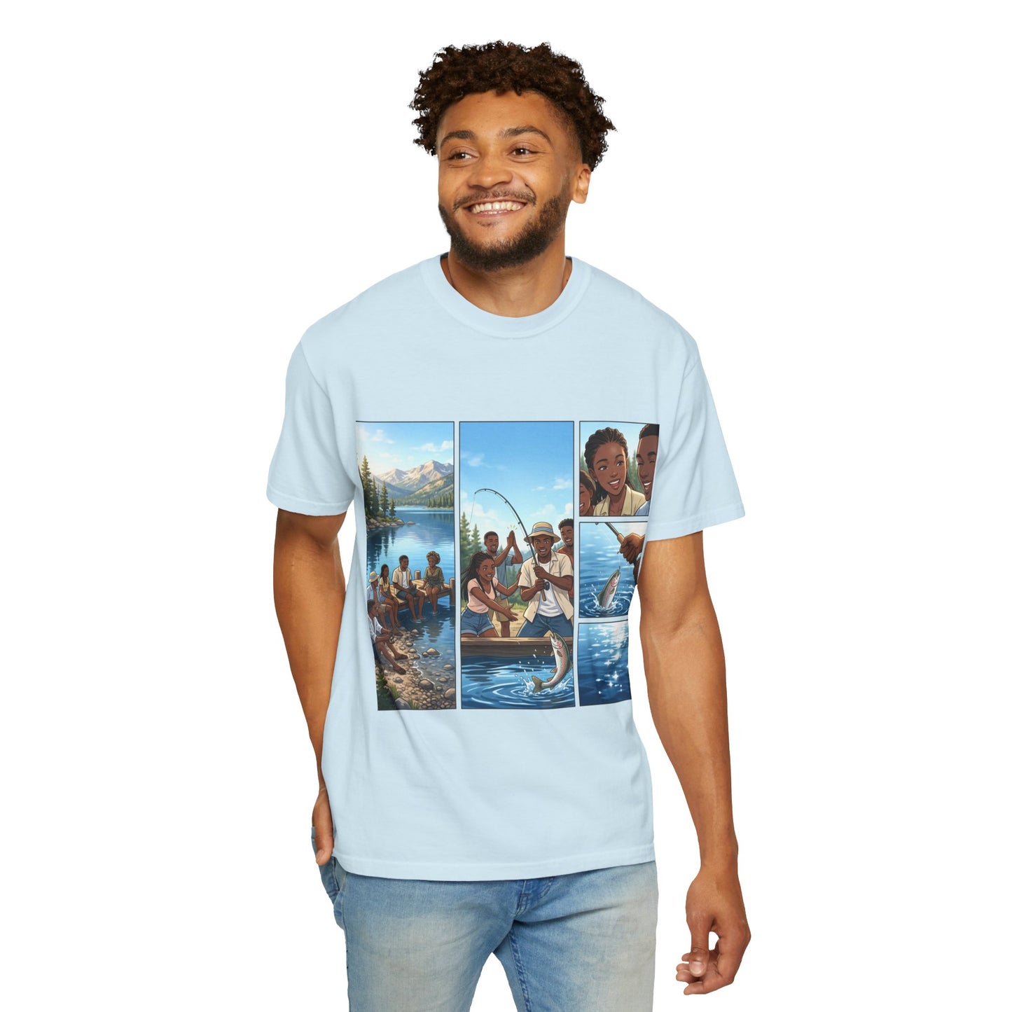 ake Tahoe Fishing Moments T-Shirt — Retro Outdoors Fishing Graphic Tee