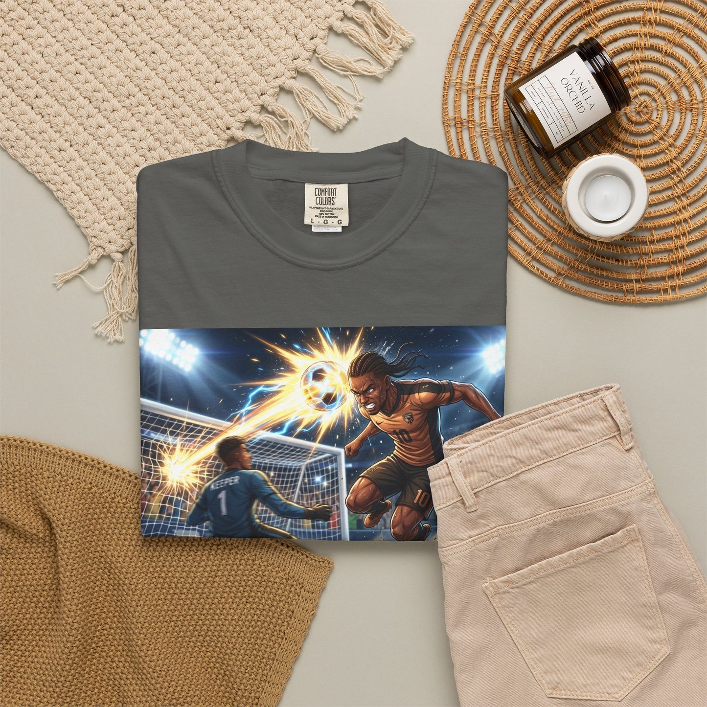 Soccer Goal Explosion T-Shirt — Action-Packed Football Graphic Tee