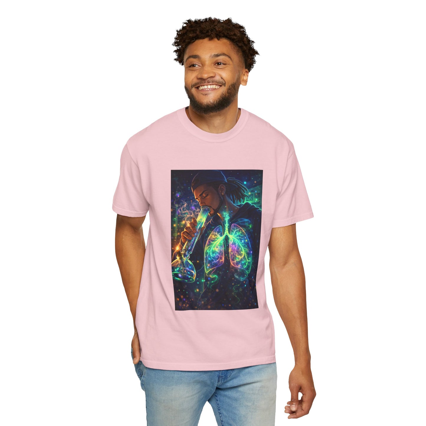Cosmic Lungs T-Shirt — Neon Anatomical Art Tee