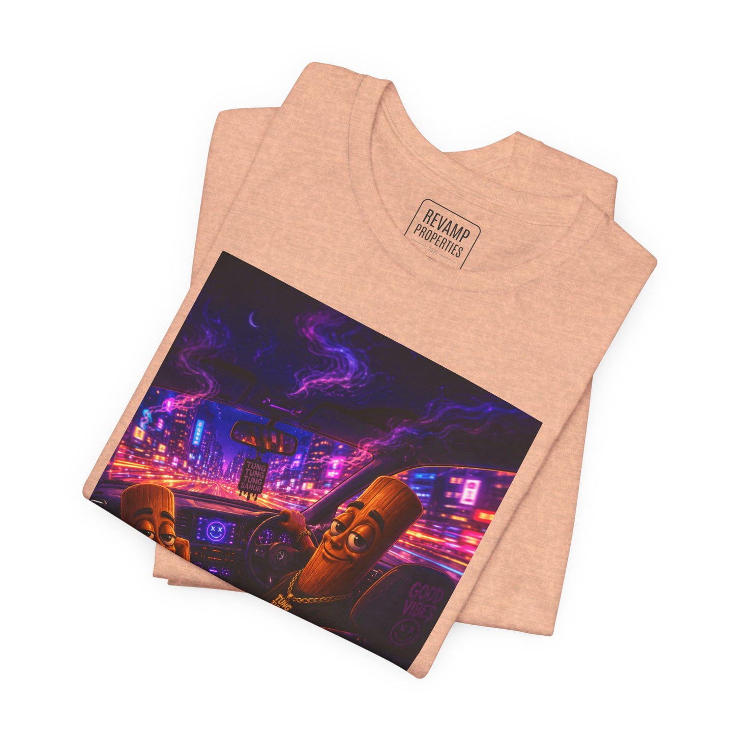 Tung Tung Tung Sahur Who Ride Like Us T-Shirt — Night Cruise Vaporwave Graphic Tee