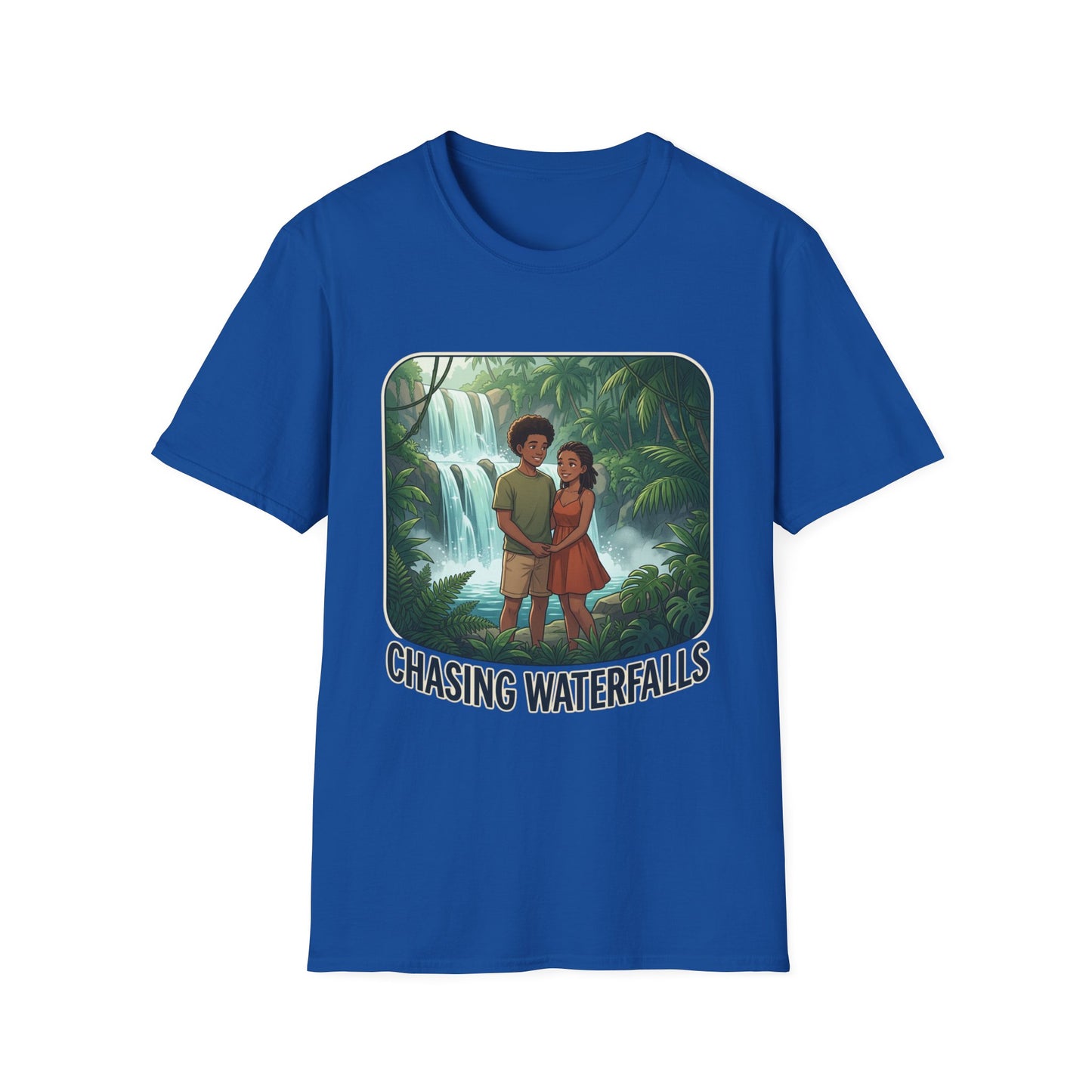Chasing Waterfalls T-Shirt — Couple Adventure Graphic Tee