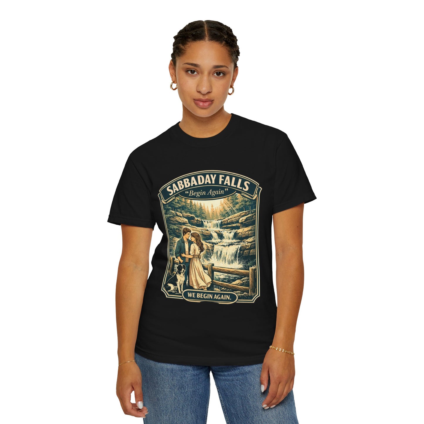 Sabbaday Falls 'We Begin Again' Vintage Nature T-Shirt
