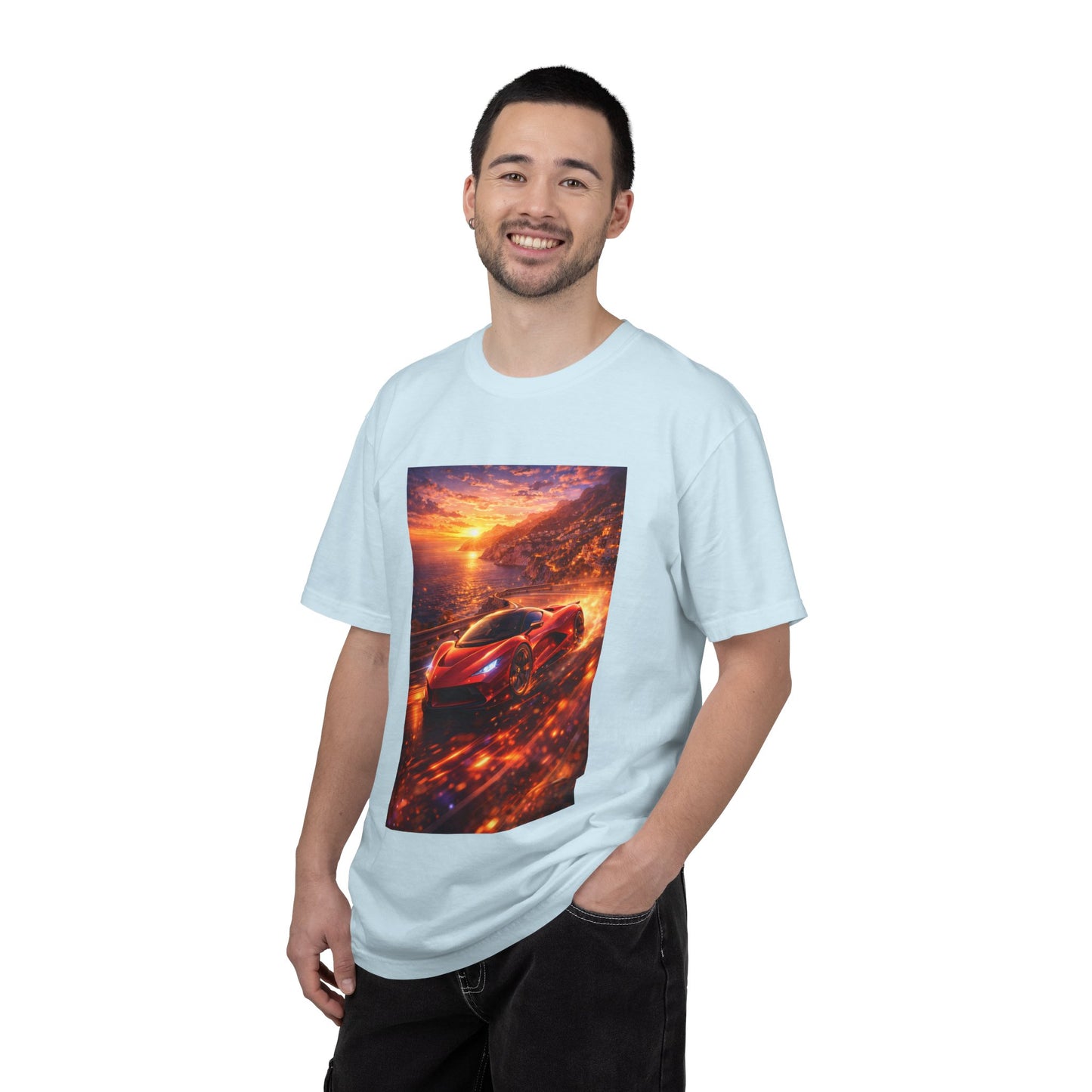 Ferrari F80- Amalfi Coast, Italy - T‑Shirt — Red Sports Car Print