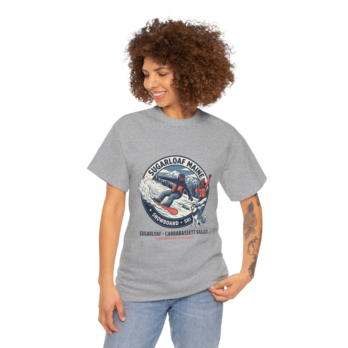 Sugarloaf Maine Snowboard & Ski T‑Shirt — Sugarloaf‑Carrabassett Valley Retro Graphic Tee