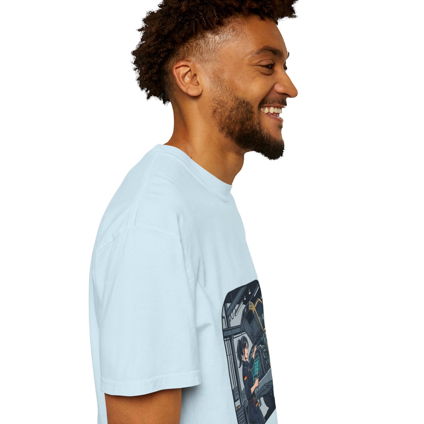 Mechanic Garage Scene T-Shirt — Vintage Truck Repair Illustration