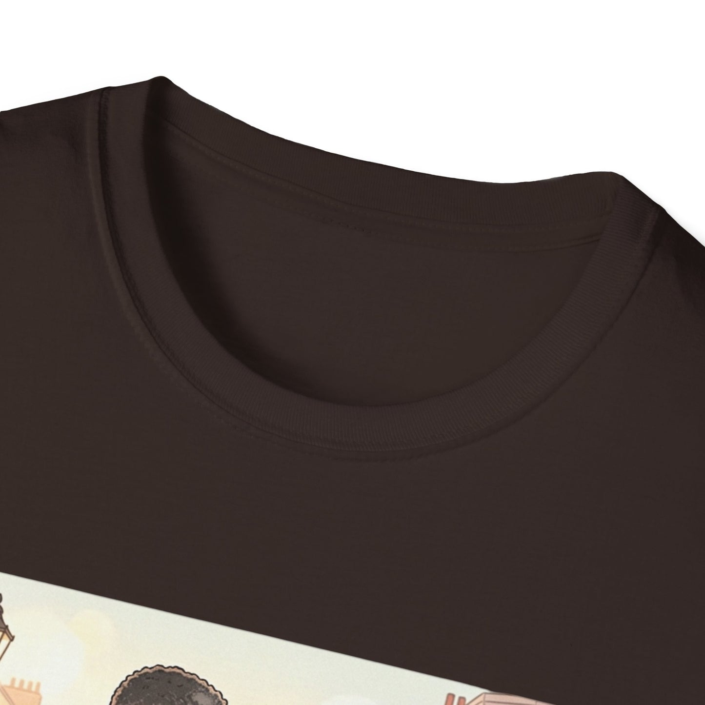 Romantic City Stroll T-Shirt — Couple Bouquet Illustration