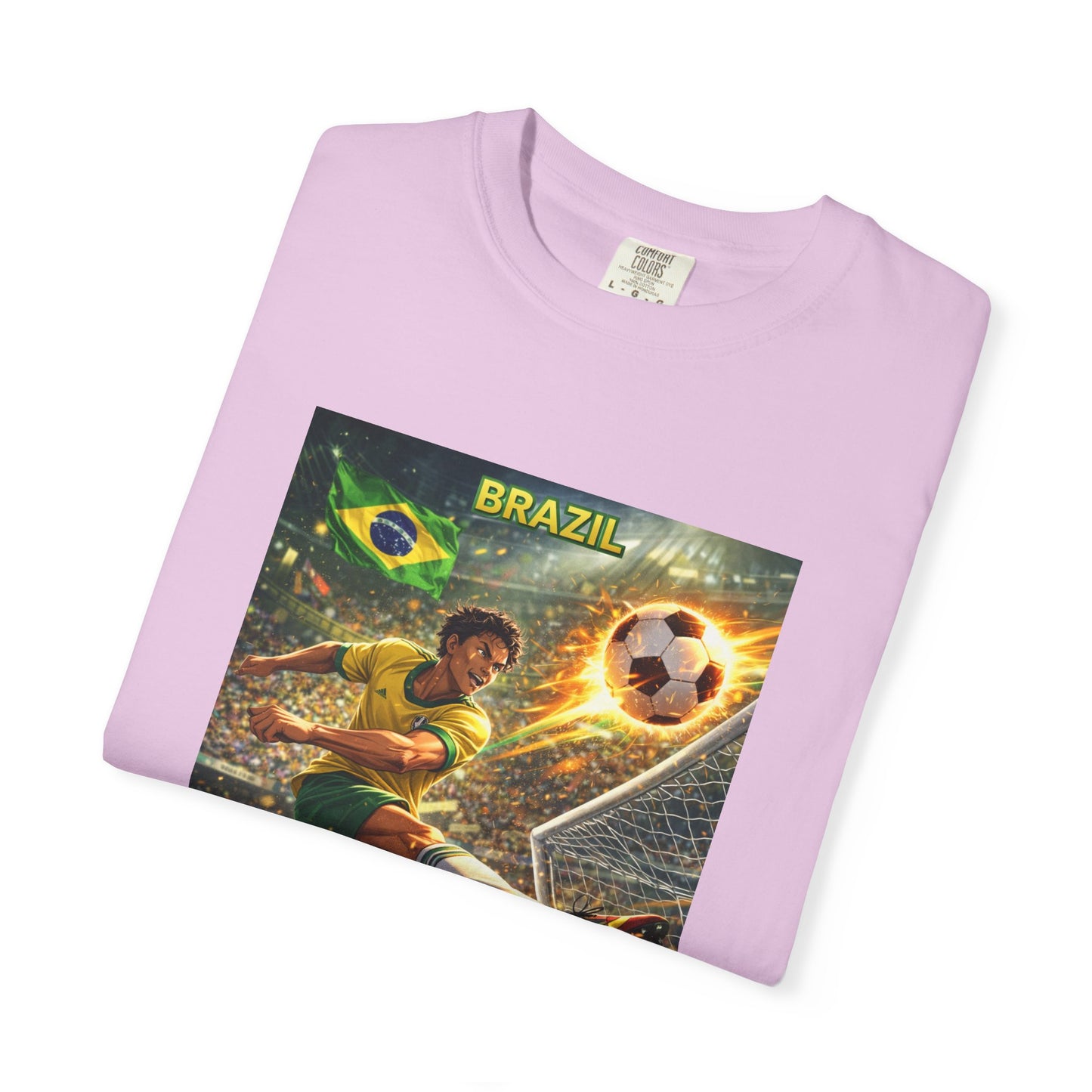 Brazil Soccer T-Shirt – Vintage Player Kick Graphic (Brazil)