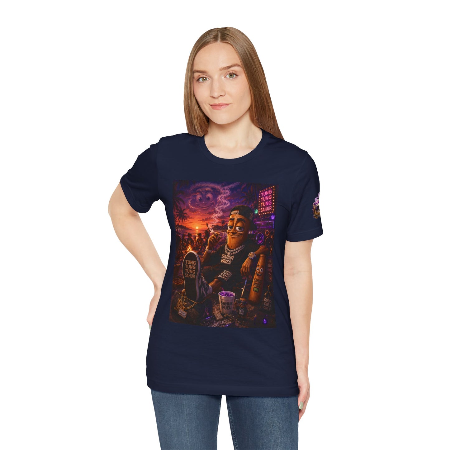 Tung Tung Tung Sahur T-Shirt — "Summertime Vibes" Retro Beach Party Graphic Tee