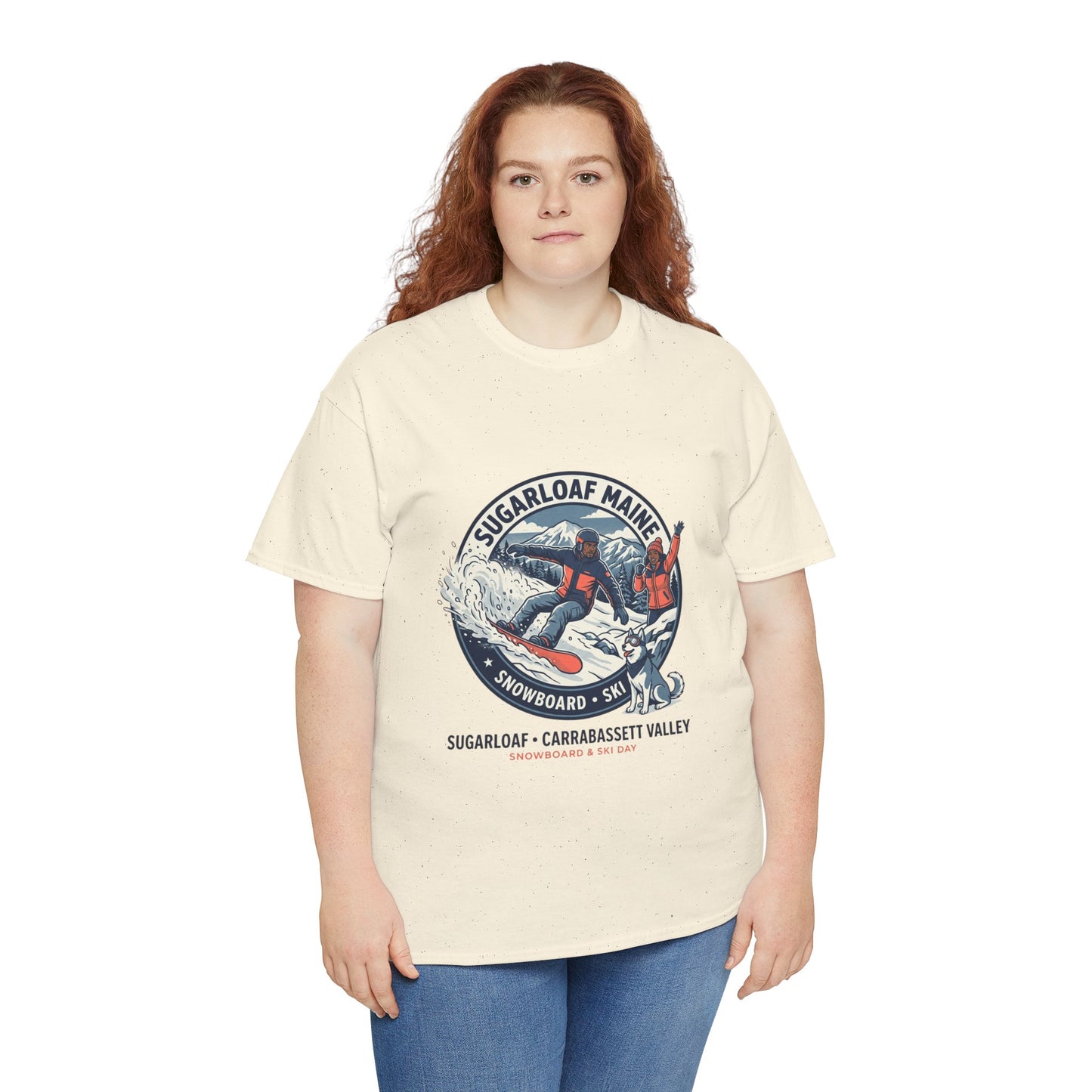 Sugarloaf Maine Snowboard & Ski T‑Shirt — Sugarloaf‑Carrabassett Valley Retro Graphic Tee