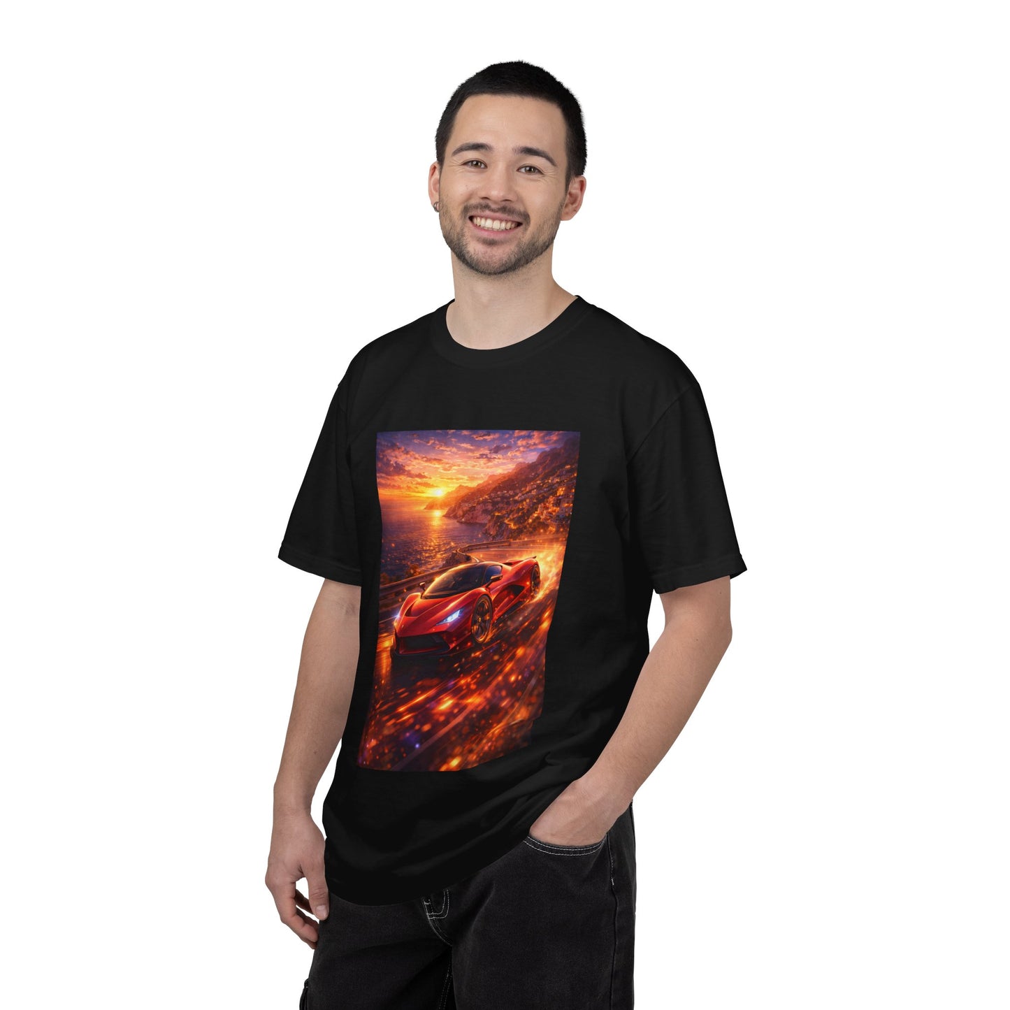 Ferrari F80- Amalfi Coast, Italy - T‑Shirt — Red Sports Car Print