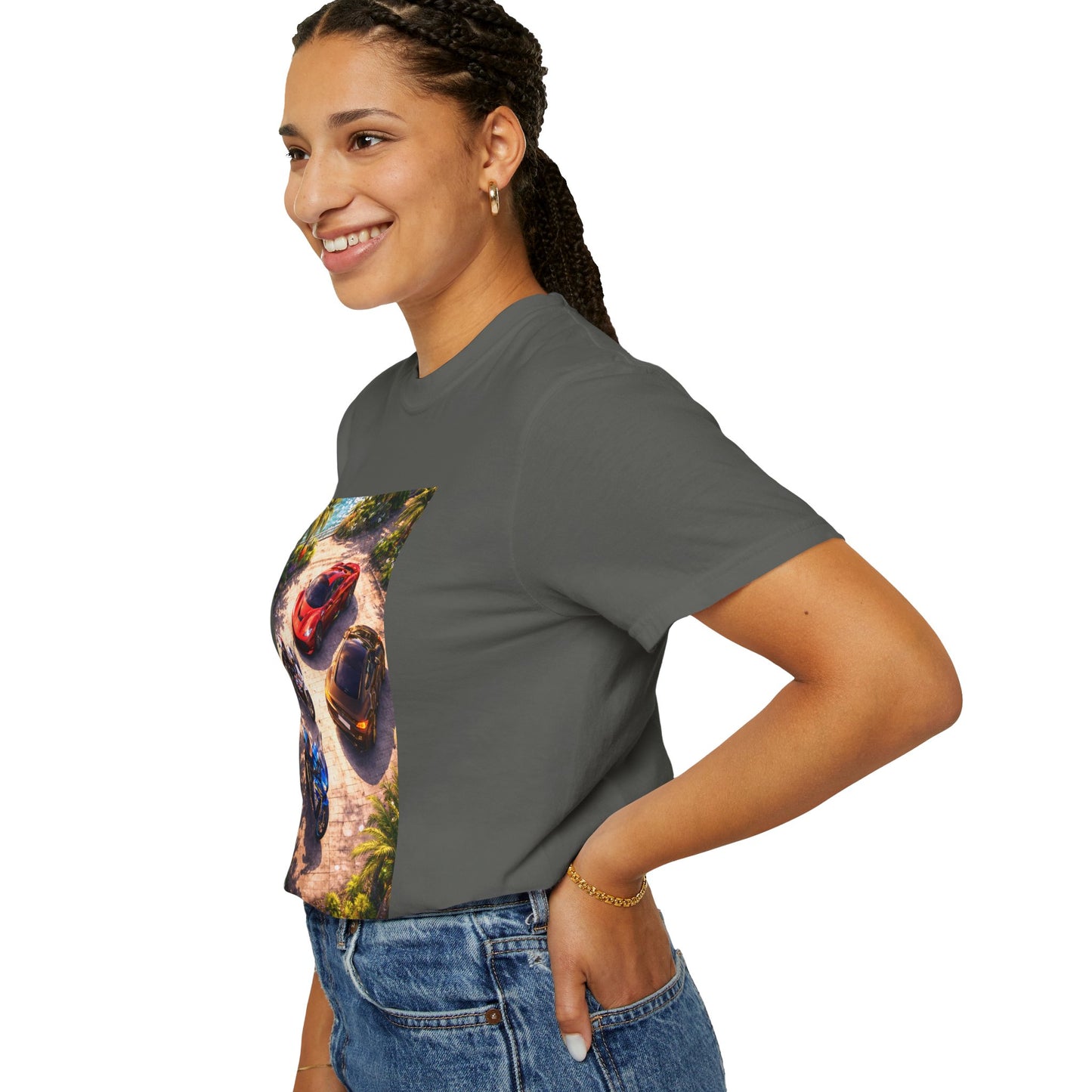 MULTI-VEHICLE - T-Shirt — Tropical Sports Cars & Motorbikes Print