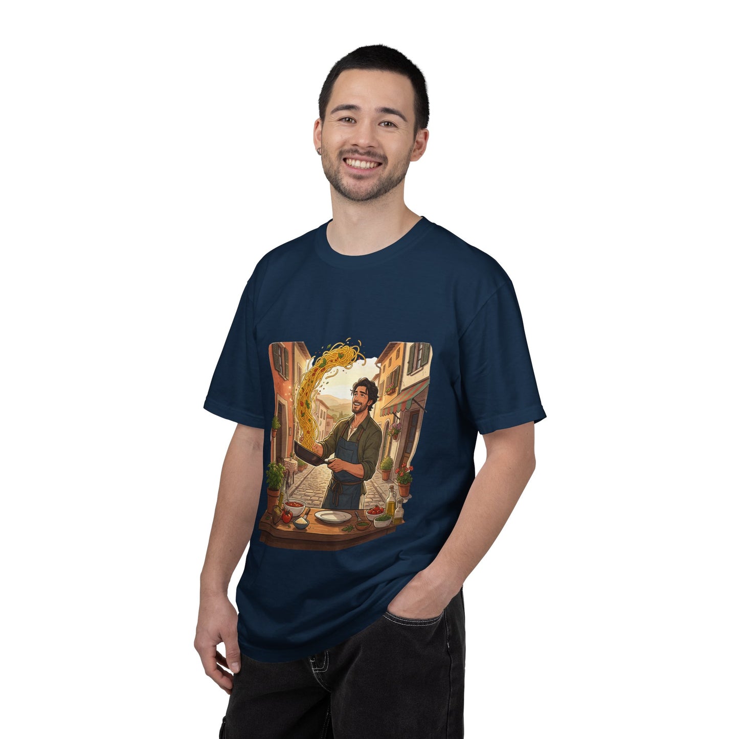Italian Chef Pasta Toss T-Shirt — Vintage Street Kitchen Cooking Graphic Tee