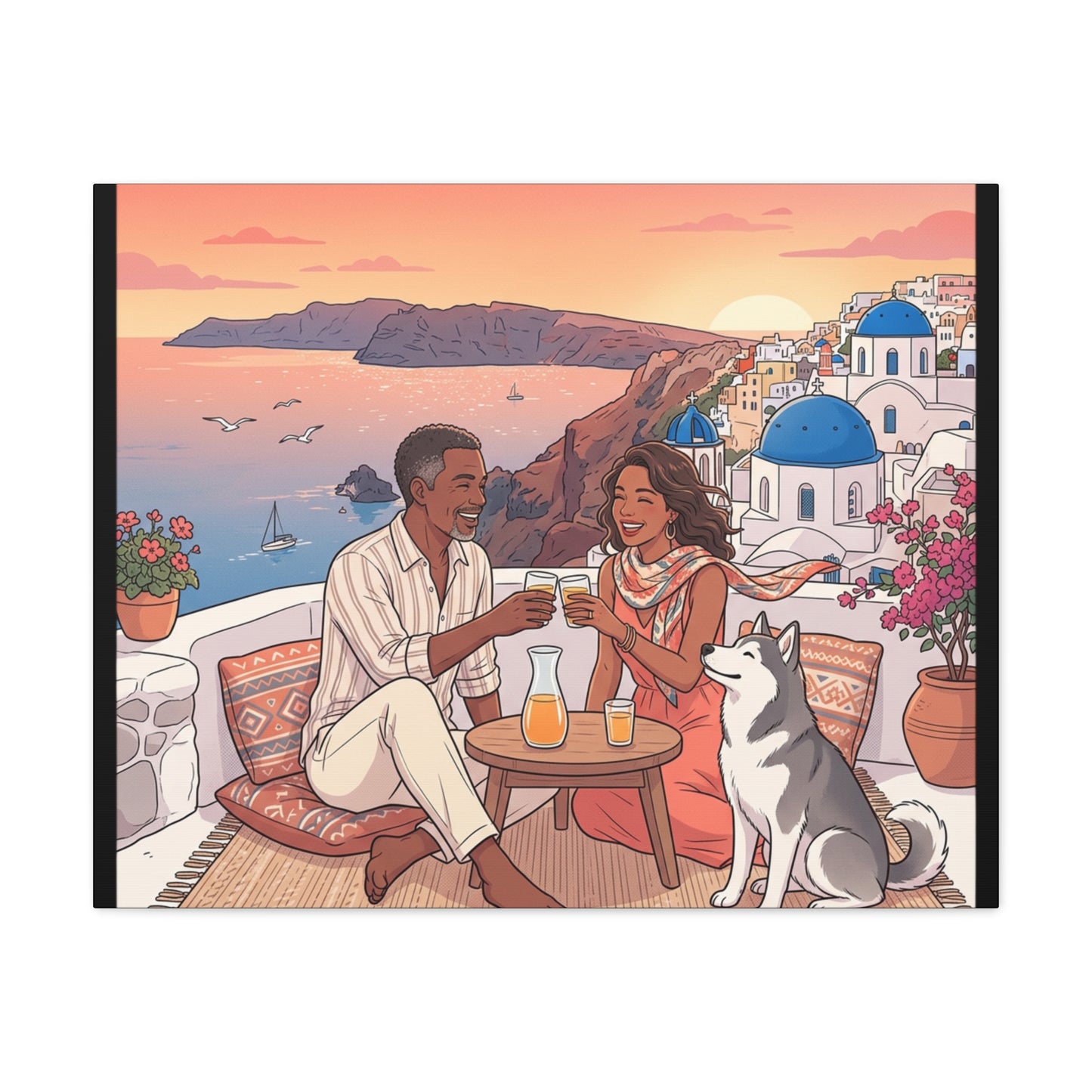 Santorini, Greece – “Sunset Serenade - Matte Canvas, Stretched, 1.25"