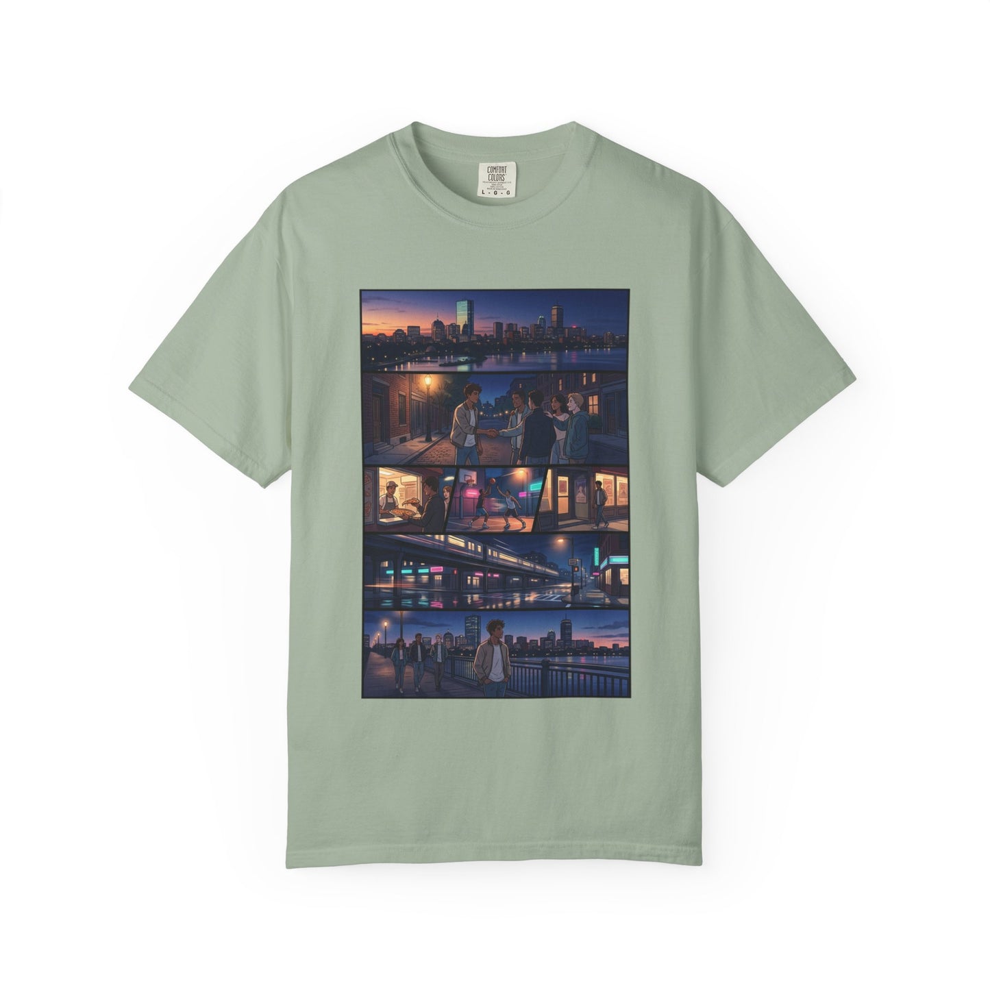 Boston: Built Different - City Nights Photo Collage T-Shirt