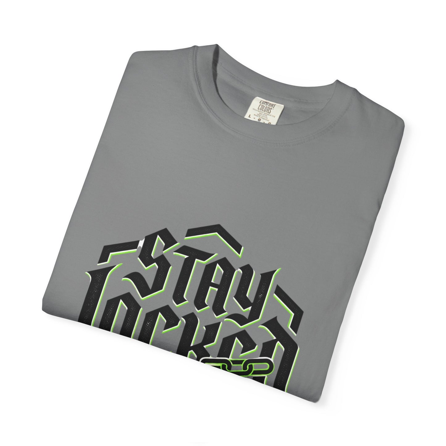 Stay Locked In T-Shirt — Bold Gothic Logo Tee
