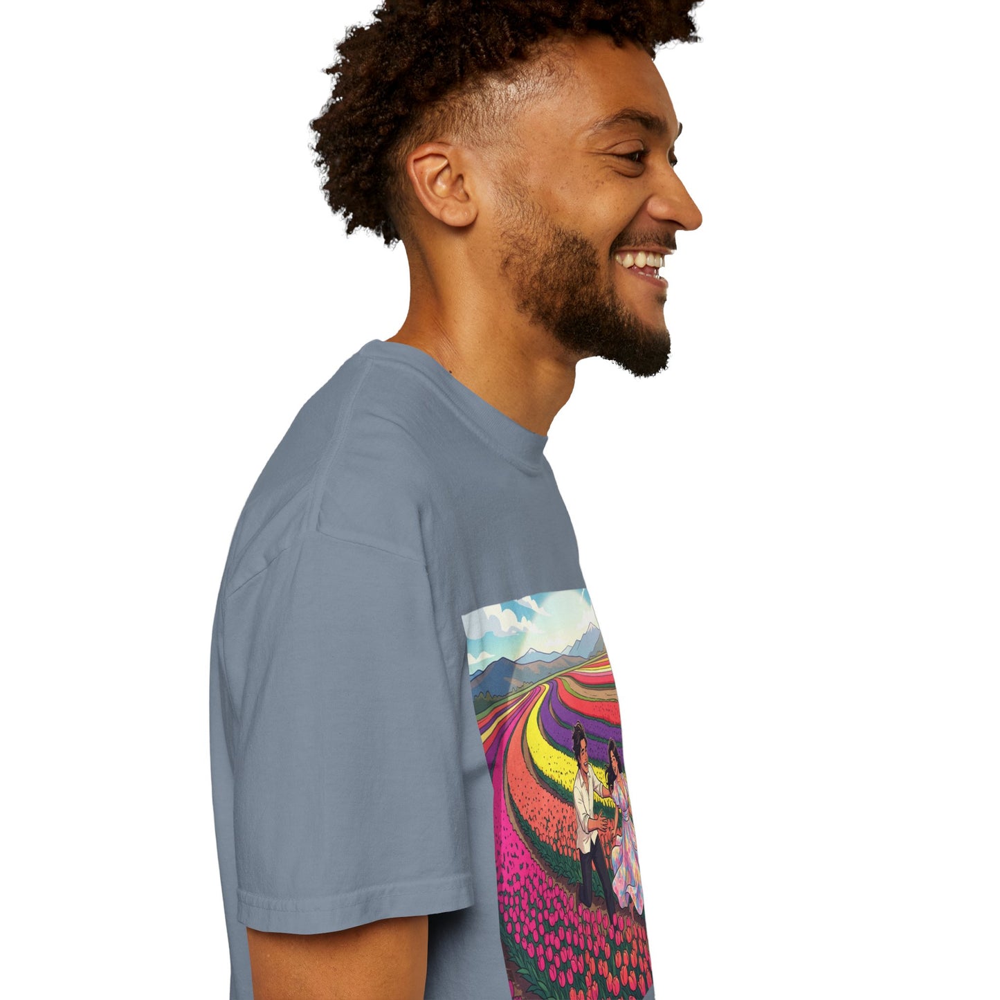 Spring of Us T-Shirt — Floral Field Vintage Couple Graphic Tee
