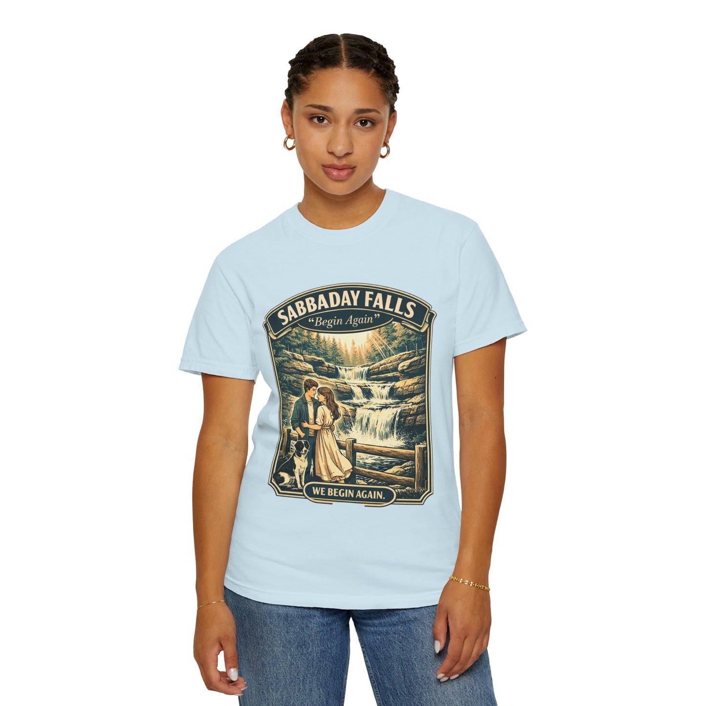 Sabbaday Falls 'We Begin Again' Vintage Nature T-Shirt