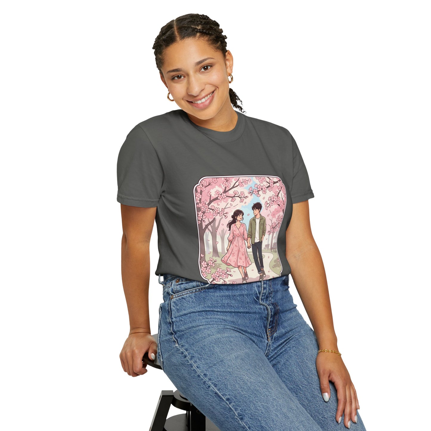 Spring in Japan T-Shirt — Cherry Blossom Couple Graphic Tee