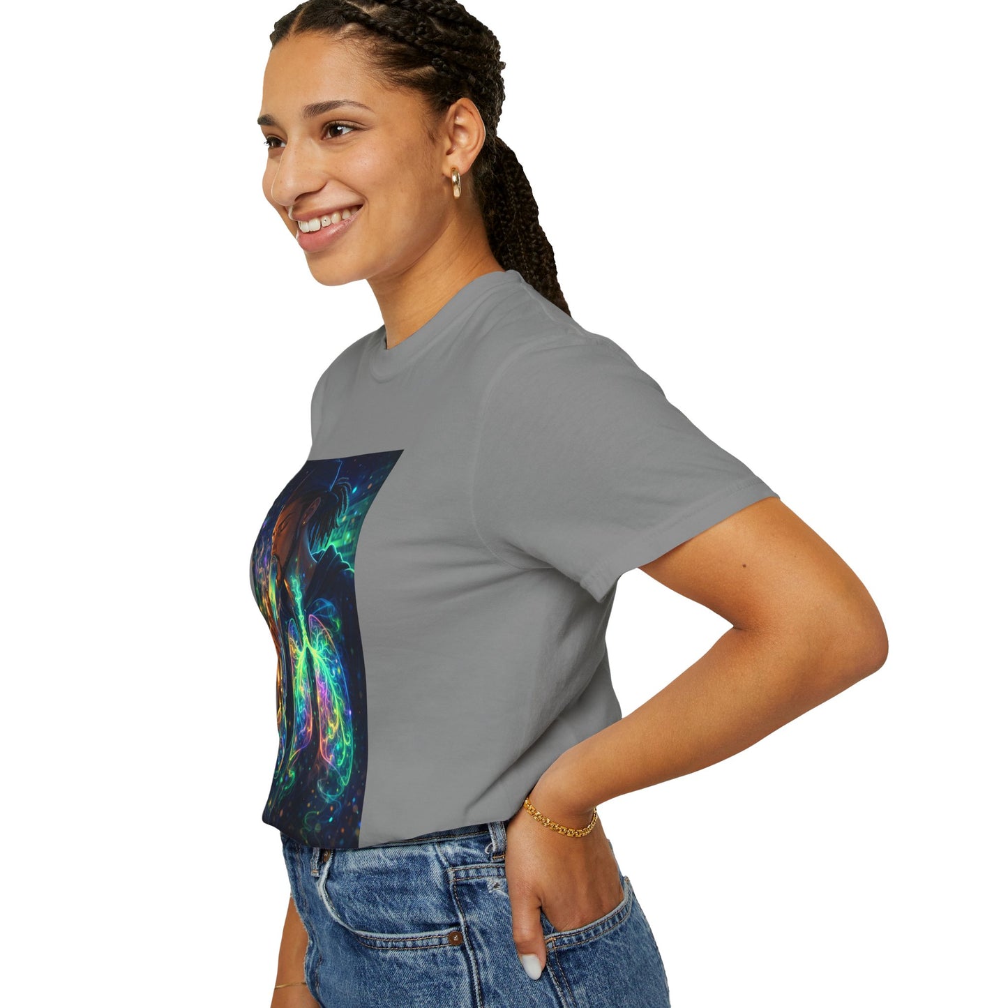 Cosmic Lungs T-Shirt — Neon Anatomical Art Tee