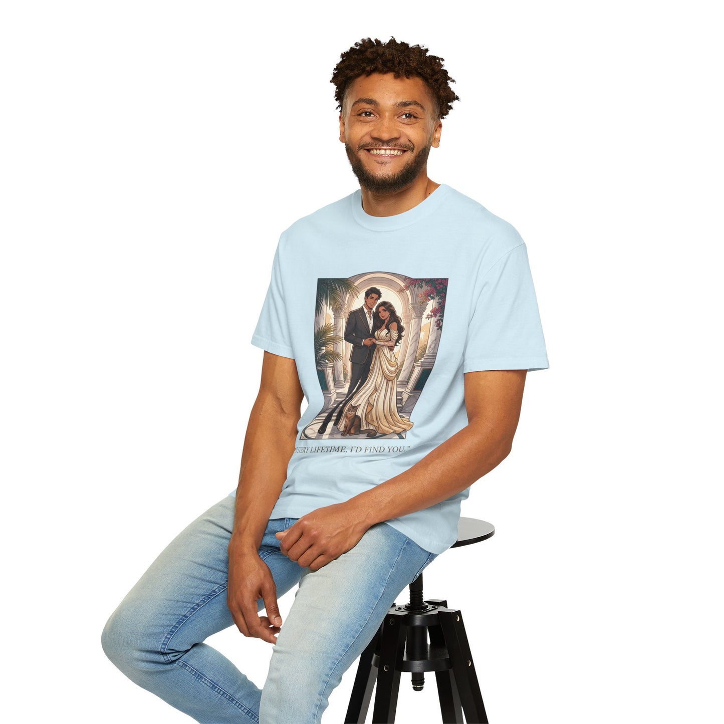 Romantic Vintage Wedding Portrait T-Shirt — "In Every Lifetime, I'd Find You"