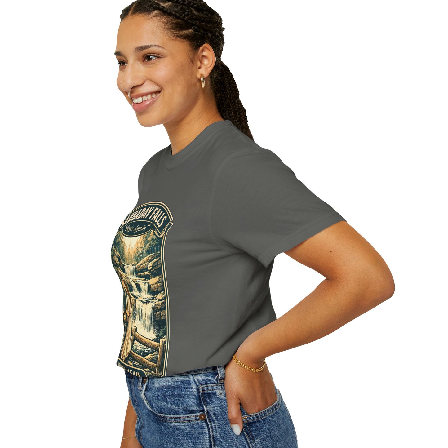 Sabbaday Falls 'We Begin Again' Vintage Nature T-Shirt